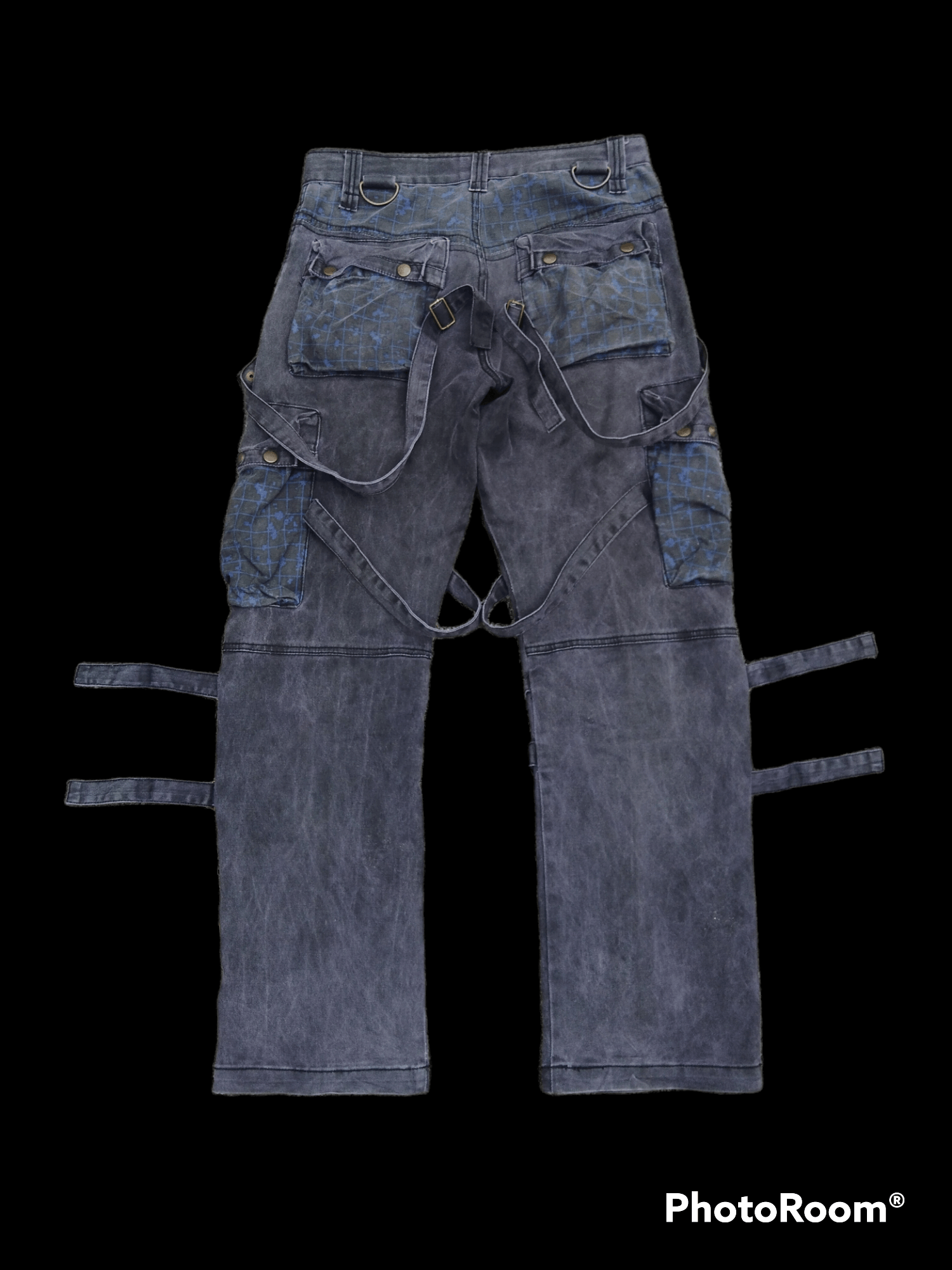 Japanese Brand DiSTRESSED BONDAGE RAIN KING OF THE STREET FASHION PANTS Size US 30 / EU 46 - 2 Thumbnail
