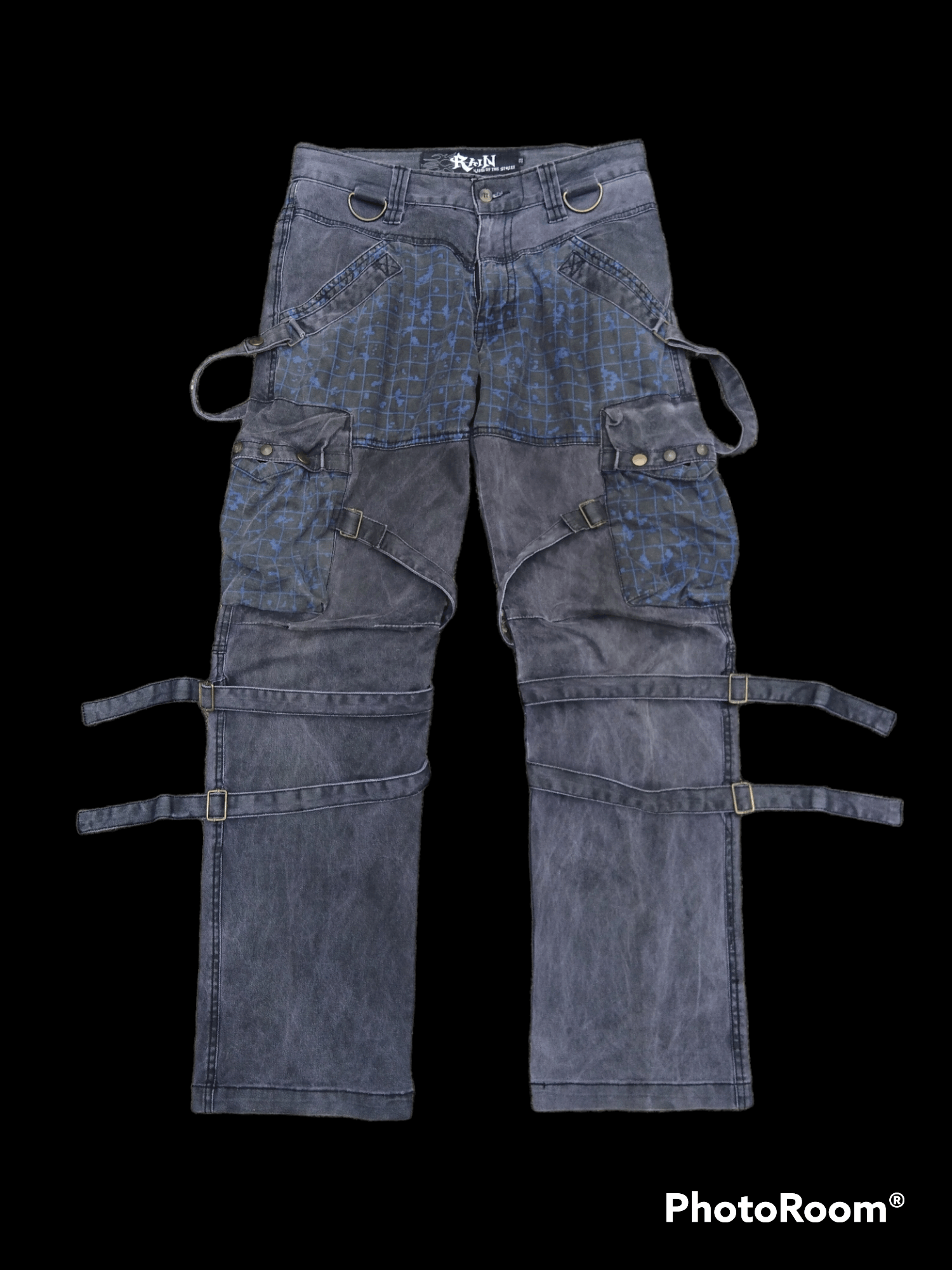 Japanese Brand DiSTRESSED BONDAGE RAIN KING OF THE STREET FASHION PANTS Size US 30 / EU 46 - 1 Thumbnail