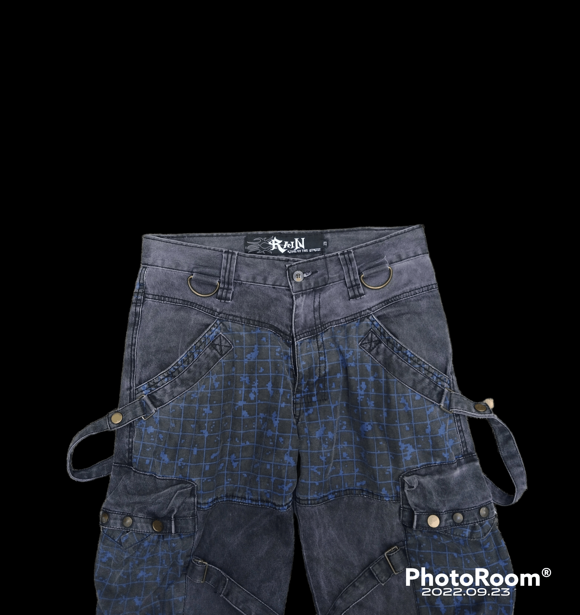 Japanese Brand DiSTRESSED BONDAGE RAIN KING OF THE STREET FASHION PANTS Size US 30 / EU 46 - 4 Thumbnail