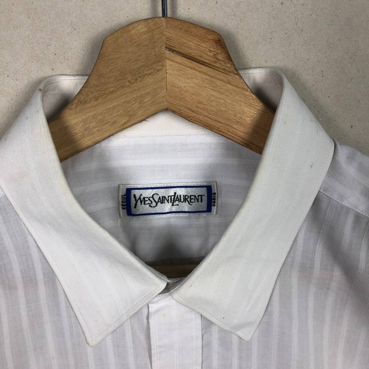 Yves Saint Laurent Yves Saint Laurent Layer Plain White Button Up Shirt Size US M / EU 48-50 / 2 - 4 Thumbnail