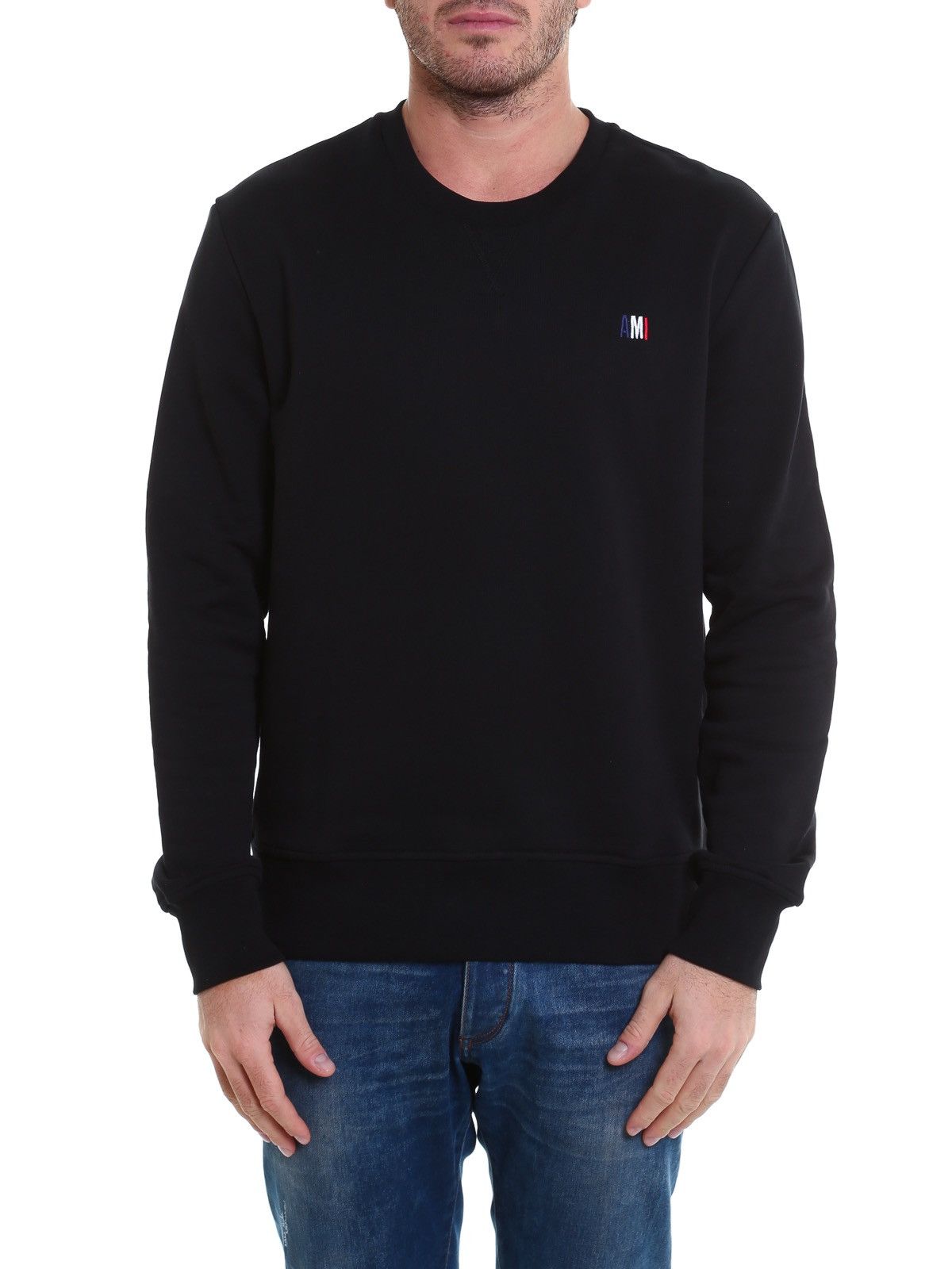 AMI NEW AMI Small Embroidered Logo Black Sweatshirt Size US M / EU 48-50 / 2 - 2 Thumbnail