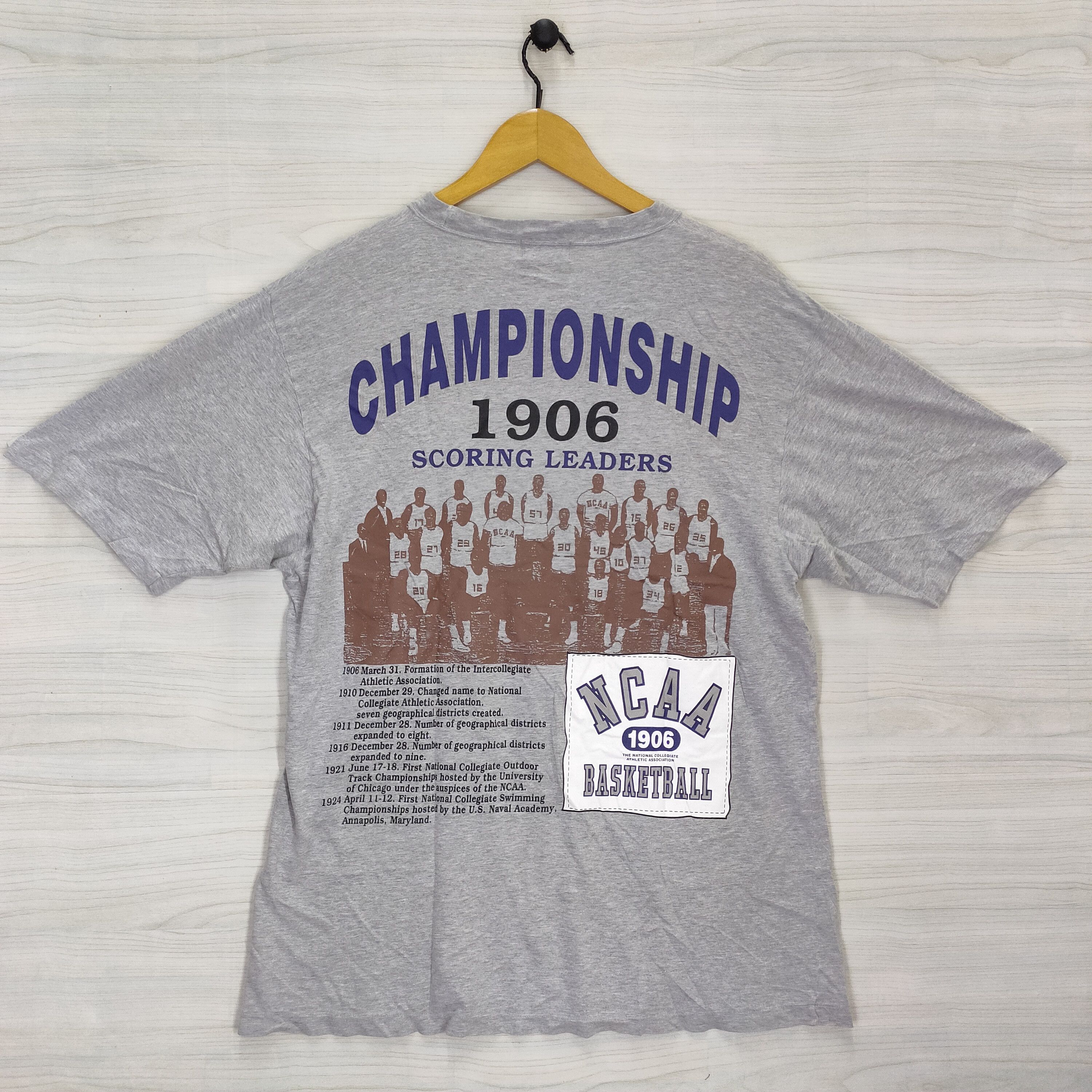 NCAA × Vintage 90s NCAA Basketball Championship Tee , Single stitch Size US M / EU 48-50 / 2 - 2 Thumbnail