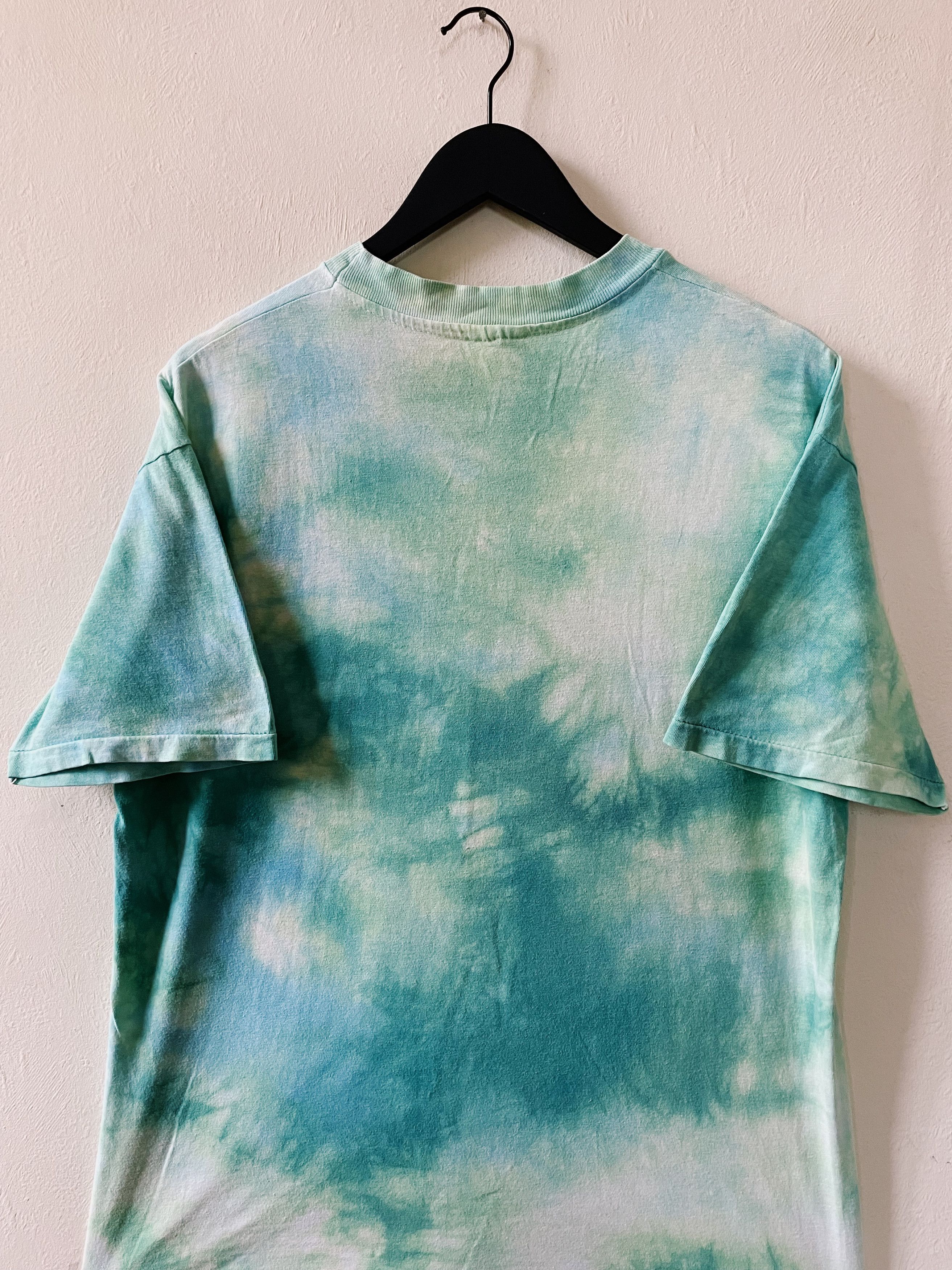Hanes Vintage 90s Hanes Beefy-T Tie Dye T-shirt Green / Blue Size US L / EU 52-54 / 3 - 2 Thumbnail