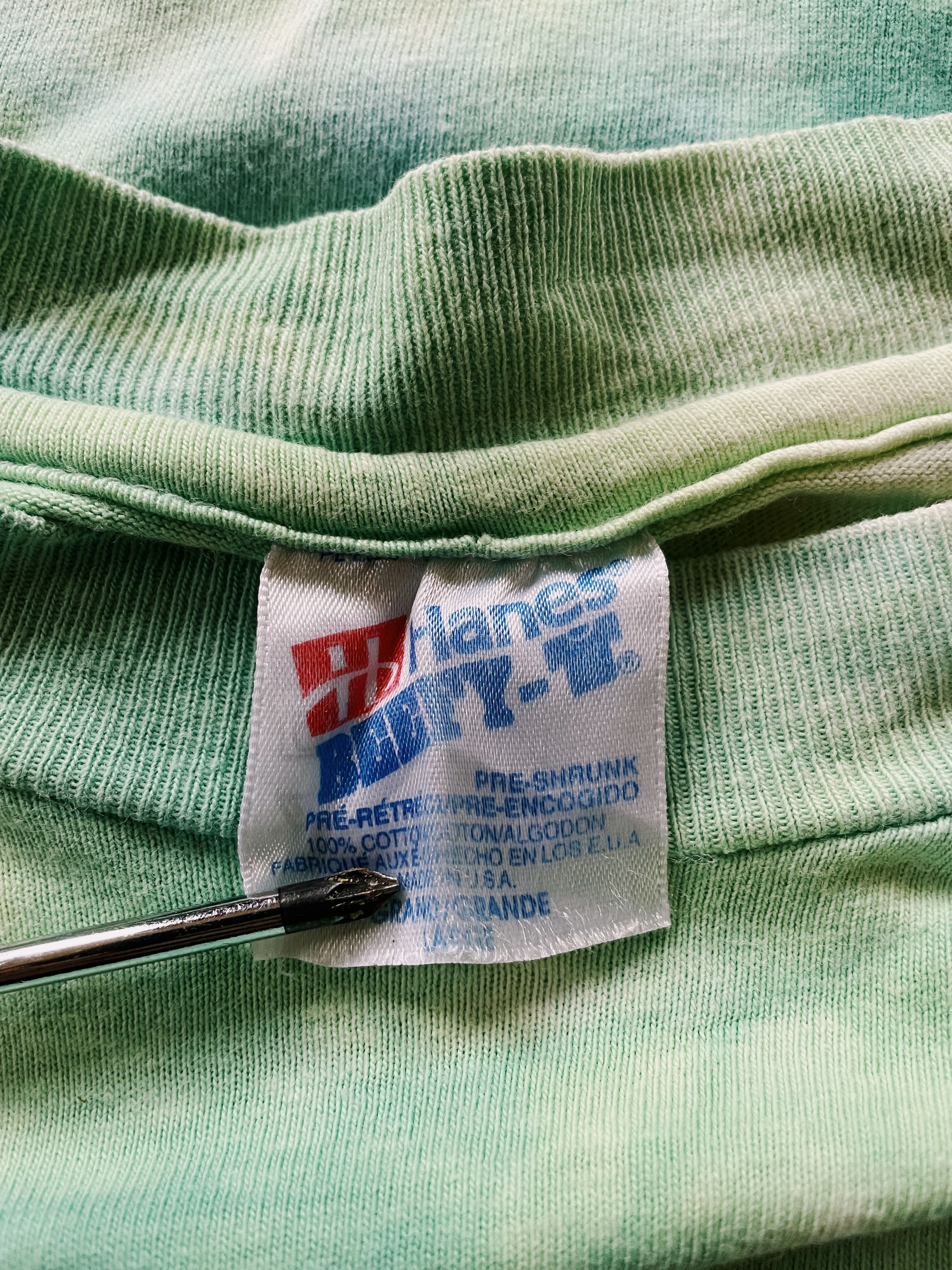 Hanes Vintage 90s Hanes Beefy-T Tie Dye T-shirt Green / Blue Size US L / EU 52-54 / 3 - 3 Thumbnail