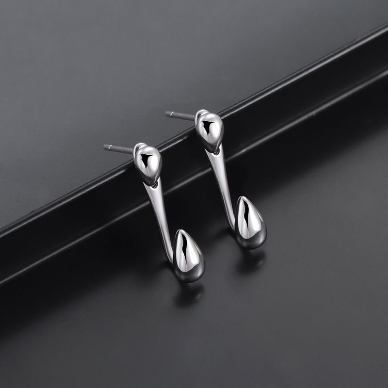 Other 925 Silver Plated Teardrop Stud Earrings for Men Women Size ONE SIZE - 3 Thumbnail