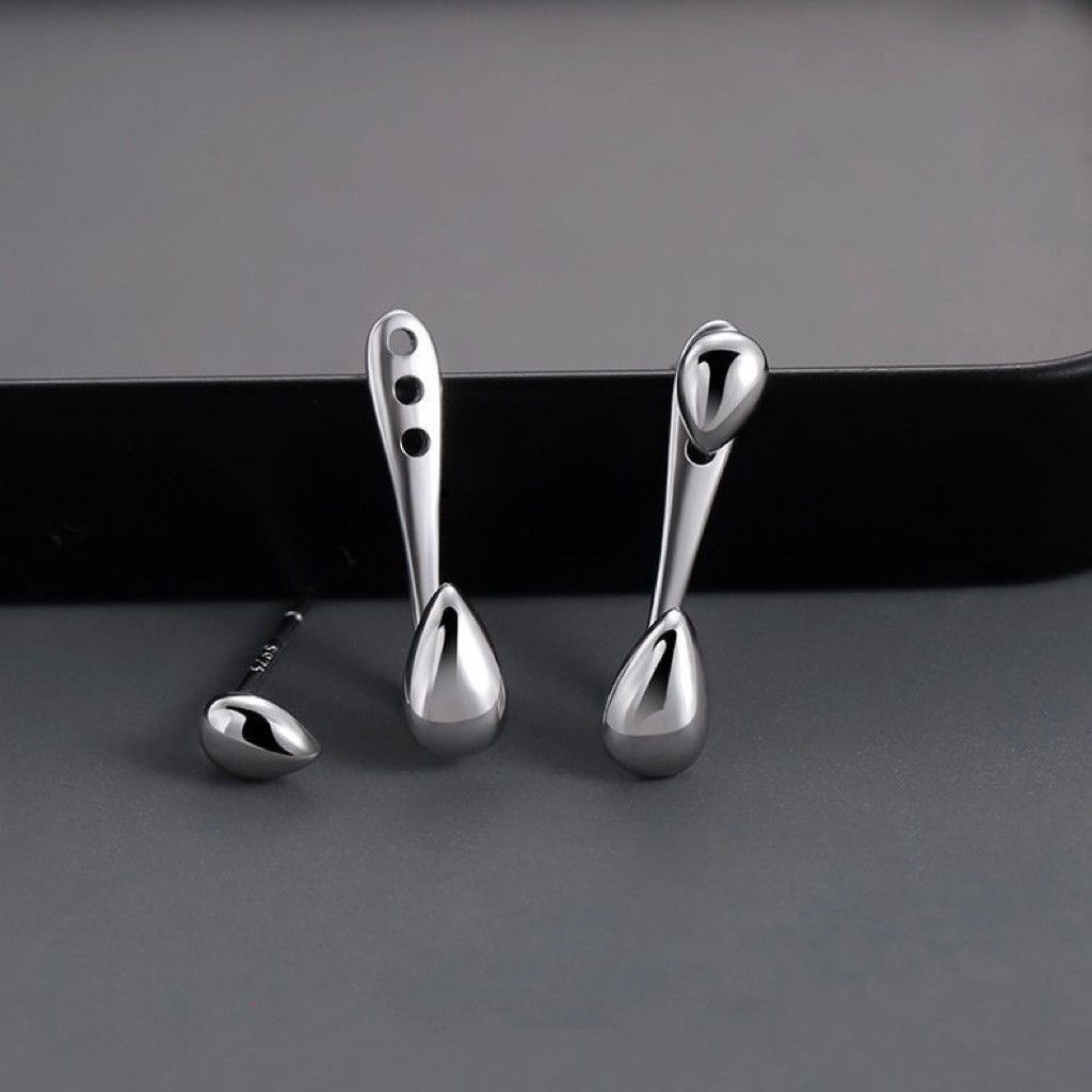Other 925 Silver Plated Teardrop Stud Earrings for Men Women Size ONE SIZE - 4 Thumbnail