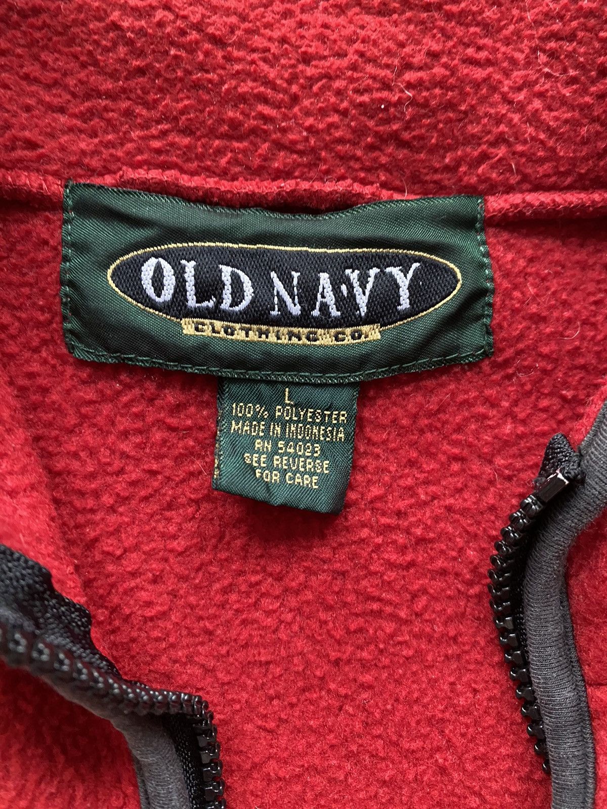 Old Navy × Vintage Vintage Old Navy Red Zip Fleece Jacket 00’s y2k Size US L / EU 52-54 / 3 - 4 Thumbnail