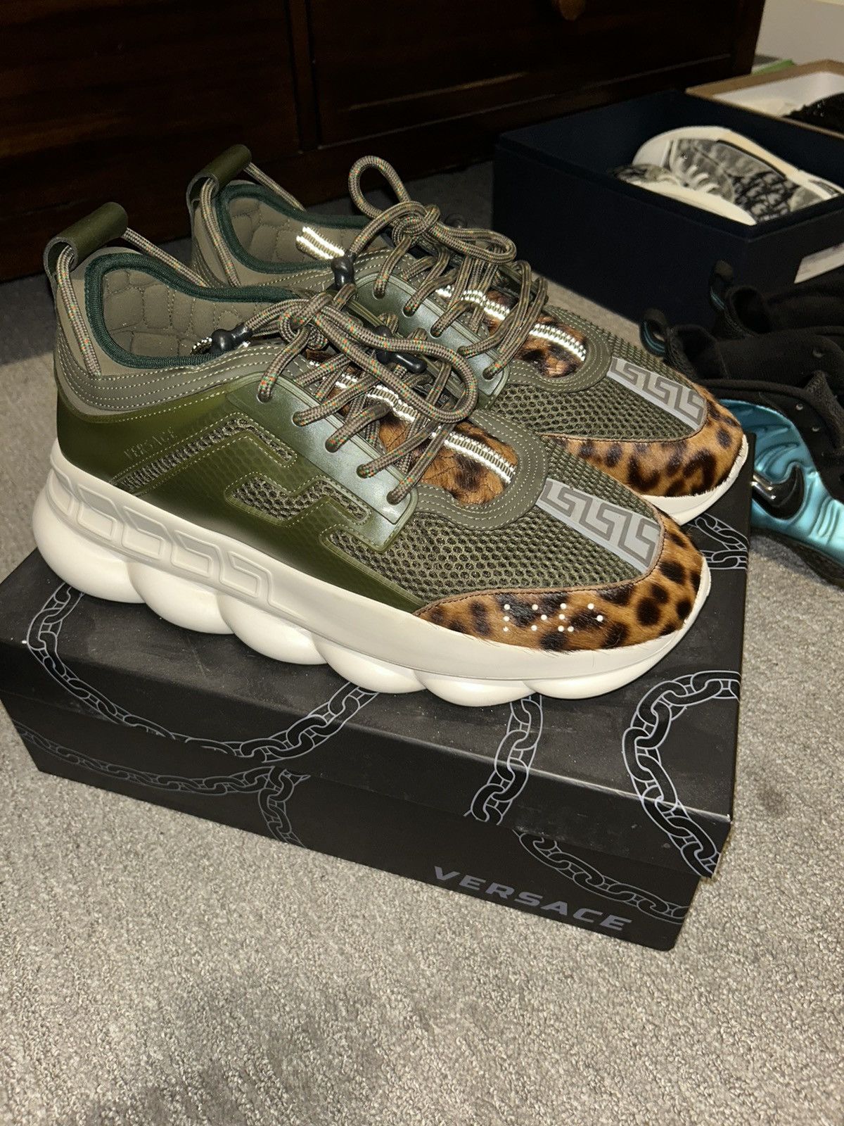 Versace Versace Chain Reaction Green Cheetah | Grailed