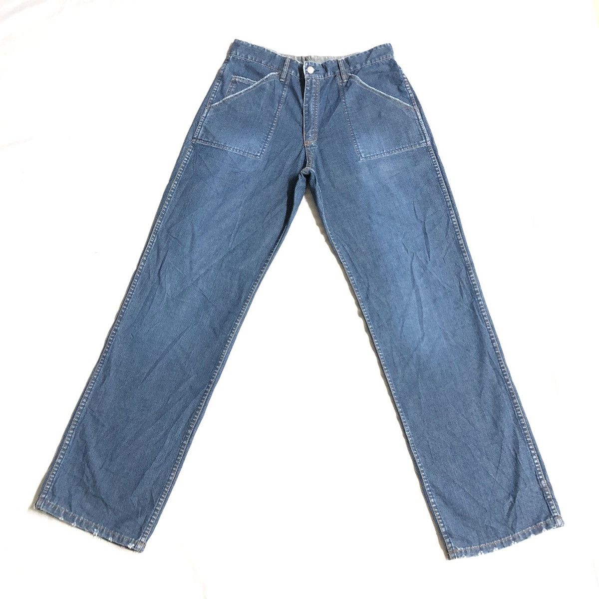 image of Vintage Cr Jeans Usa Reversible Distressed Denim in Blue, Men's (Size 32)