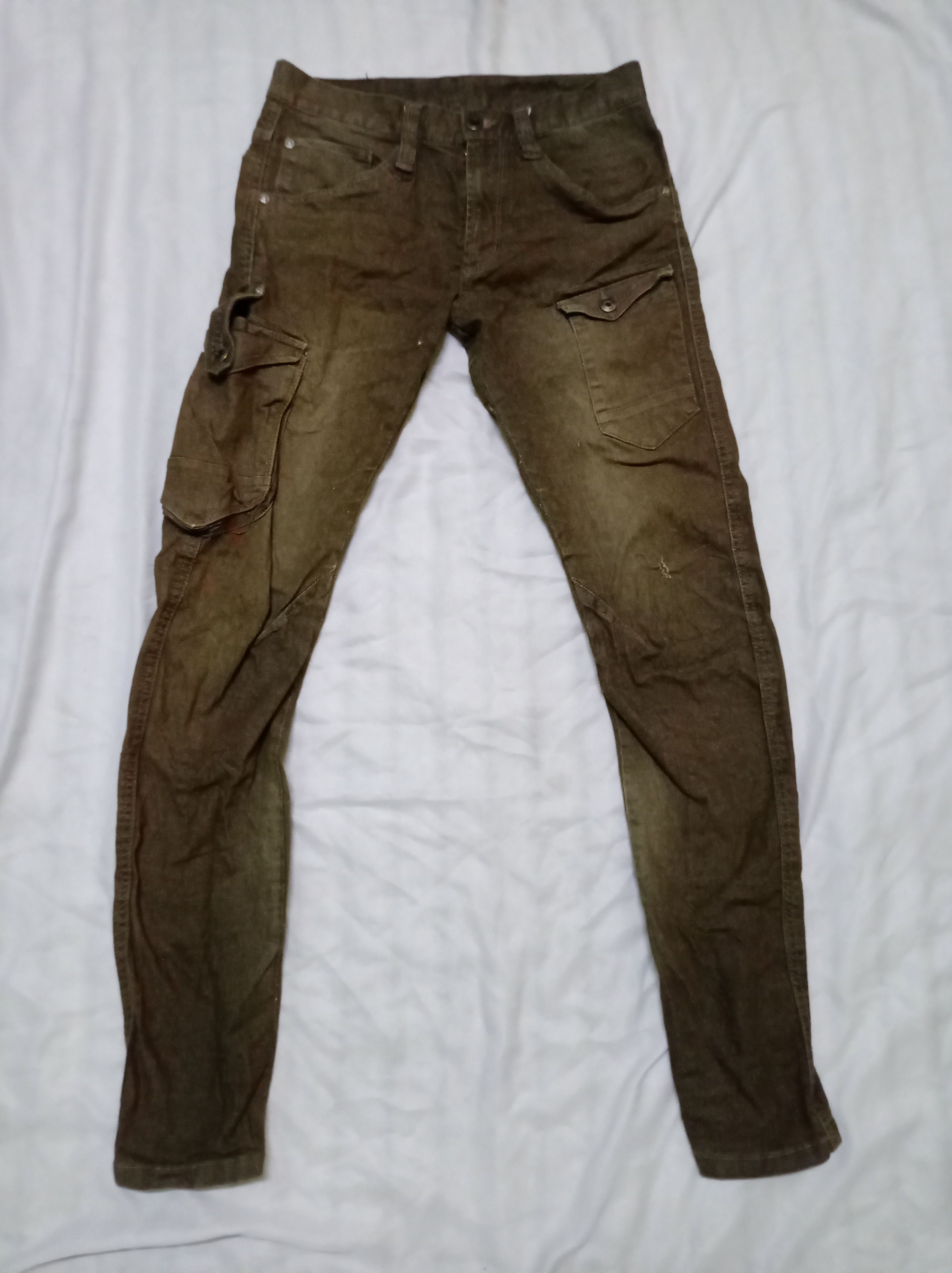 Japanese Brand × Vintage RETRO DISTRESSED CARGO PANTS BY 3D STRETCH ❌ 7 POCKETS Size US 30 / EU 46 - 1 Thumbnail