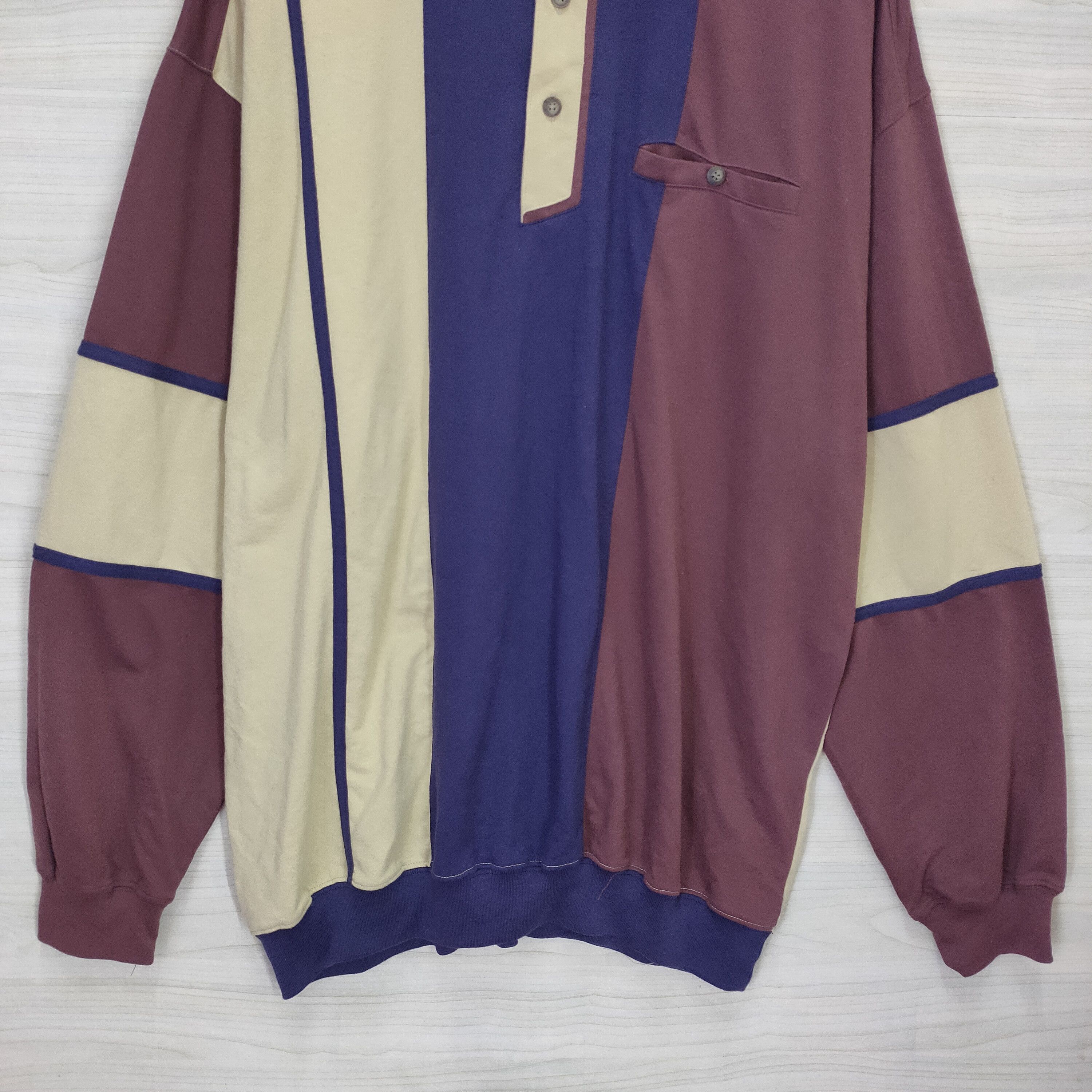 Japanese Brand 90s Palmland Sweater , 1990 Colorblock Polo Size US XXL / EU 58 / 5 - 5 Thumbnail