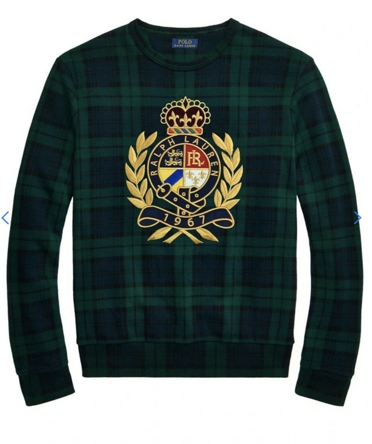 Polo Ralph Lauren Polo Ralph Lauren Men's Plaid Crest Sweatshirt Green XXL Size US XXL / EU 58 / 5 - 8 Thumbnail