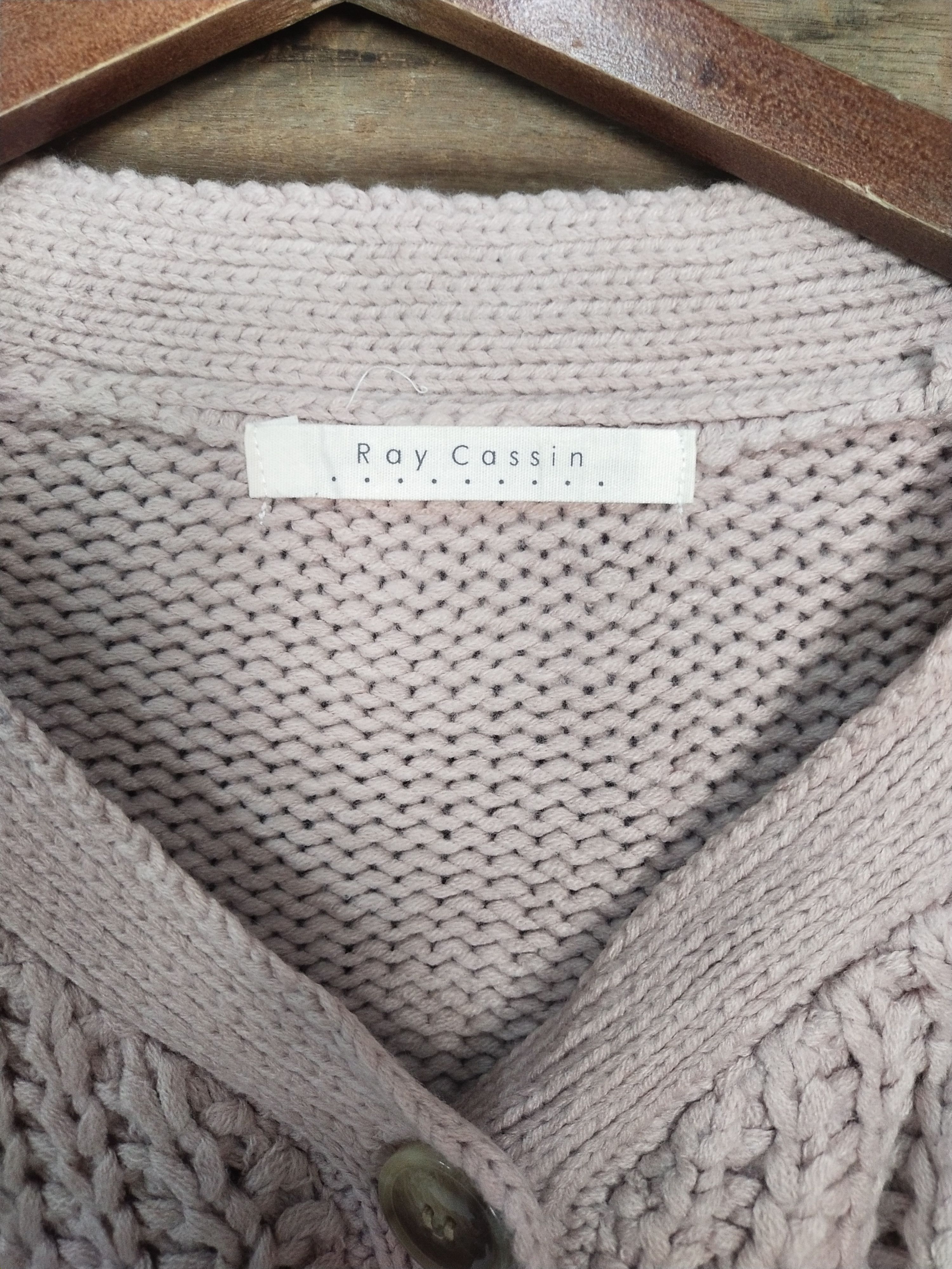 Aran Isles Knitwear × Japanese Brand Ray Cassin pink cardigan cable knitwear #214 Size US S / EU 44-46 / 1 - 6 Thumbnail