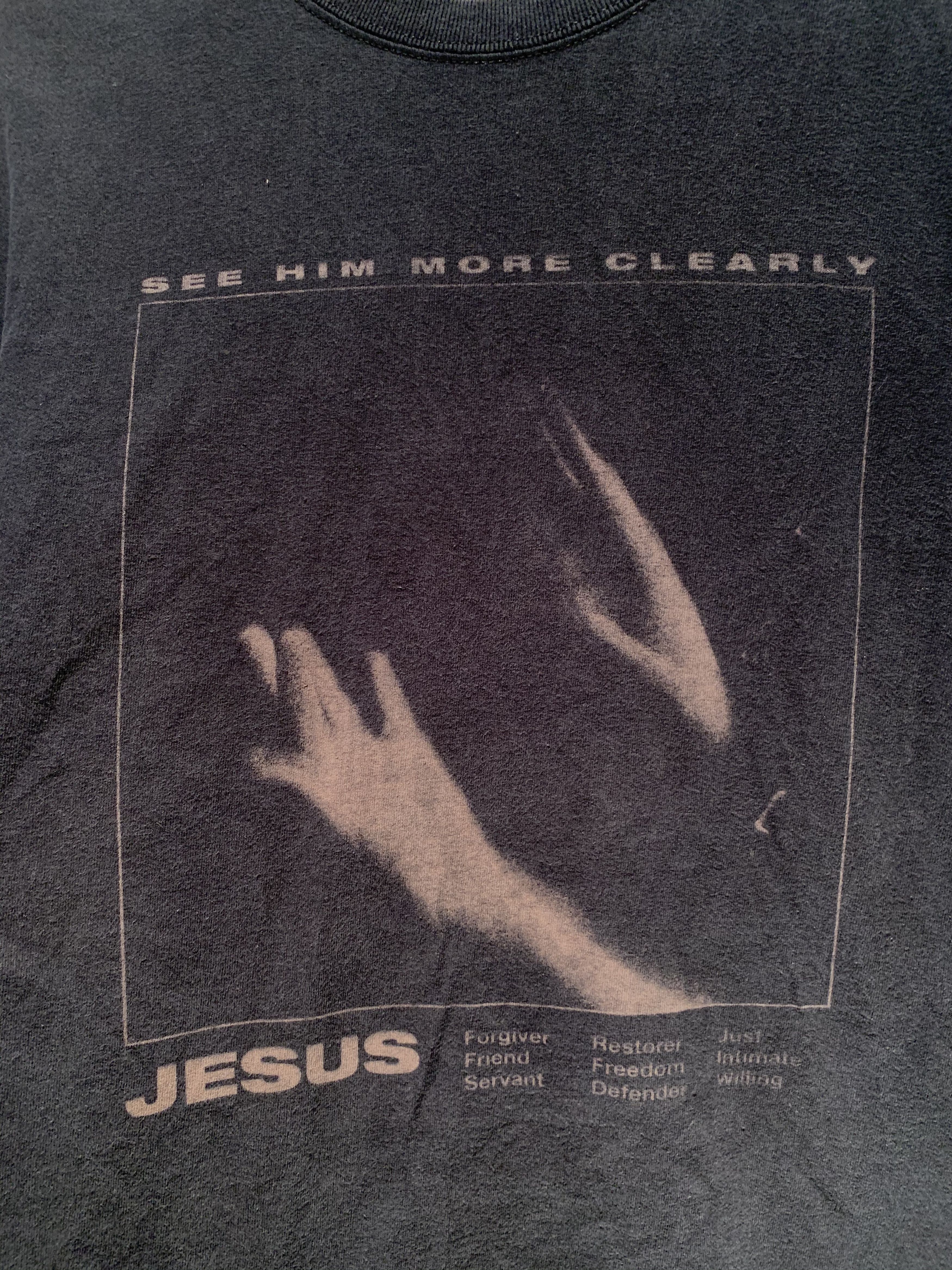 Vintage *RARE* Vintage Jesus See Him More Clearly Christian Shirt L Size US L / EU 52-54 / 3 - 2 Thumbnail