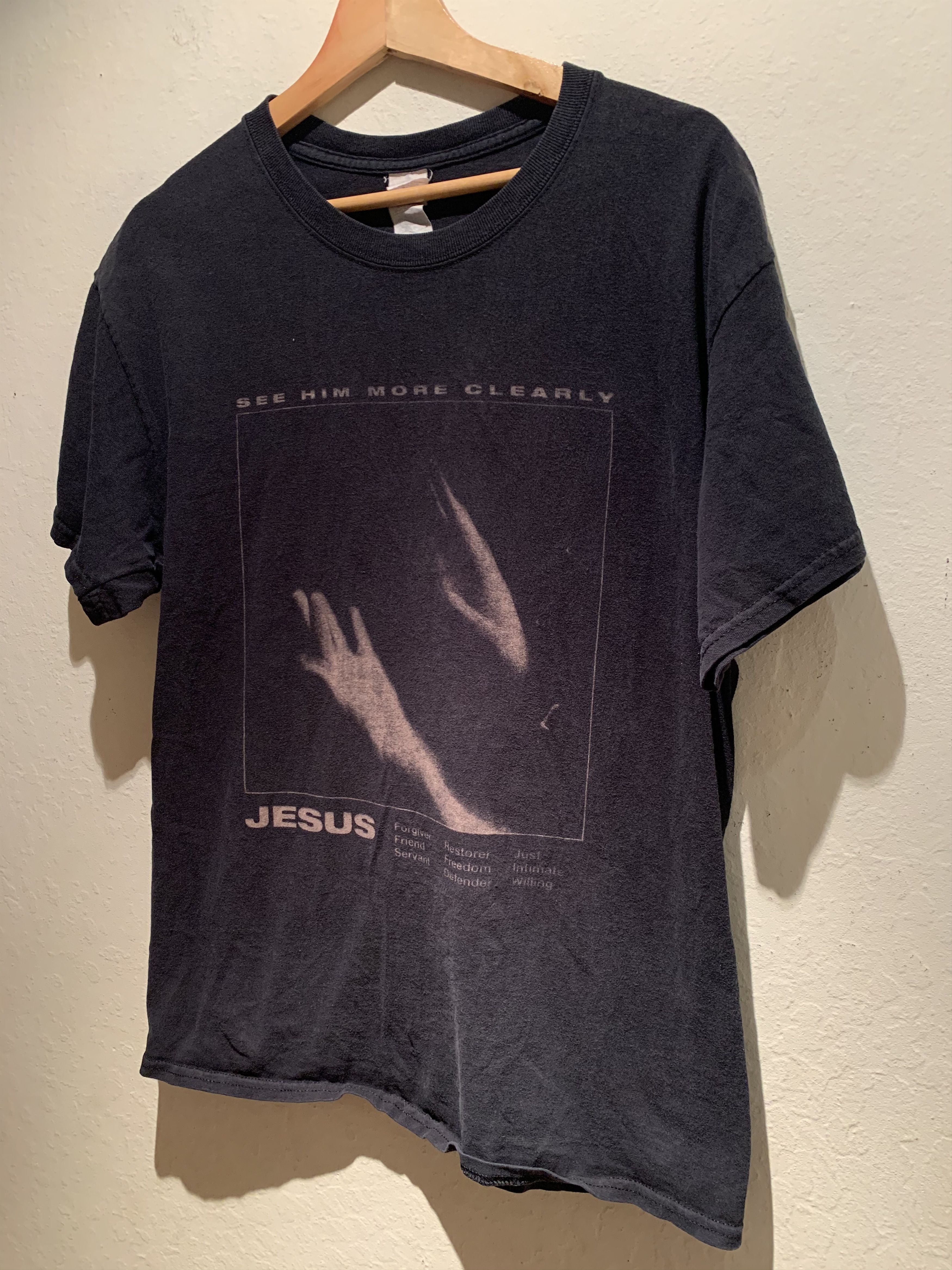 Vintage *RARE* Vintage Jesus See Him More Clearly Christian Shirt L Size US L / EU 52-54 / 3 - 1 Thumbnail