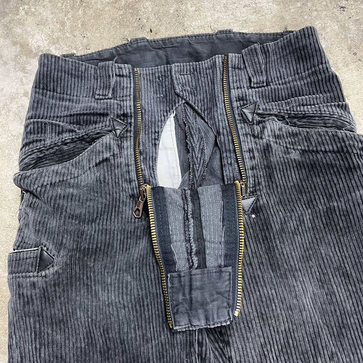 Japanese Brand 1970s FLARE CORDUROY ZIPPED WORK PANTS - № 3104 Size US 32 / EU 48 - 4 Thumbnail