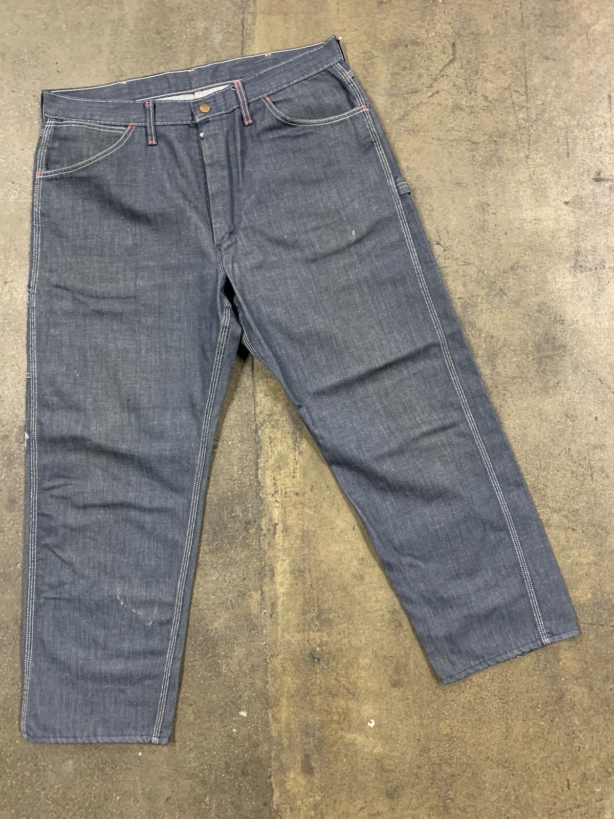 50s Powrhouse Jeans Montgomery Ward Sz 42-43 Plus Size Carpenter Denim