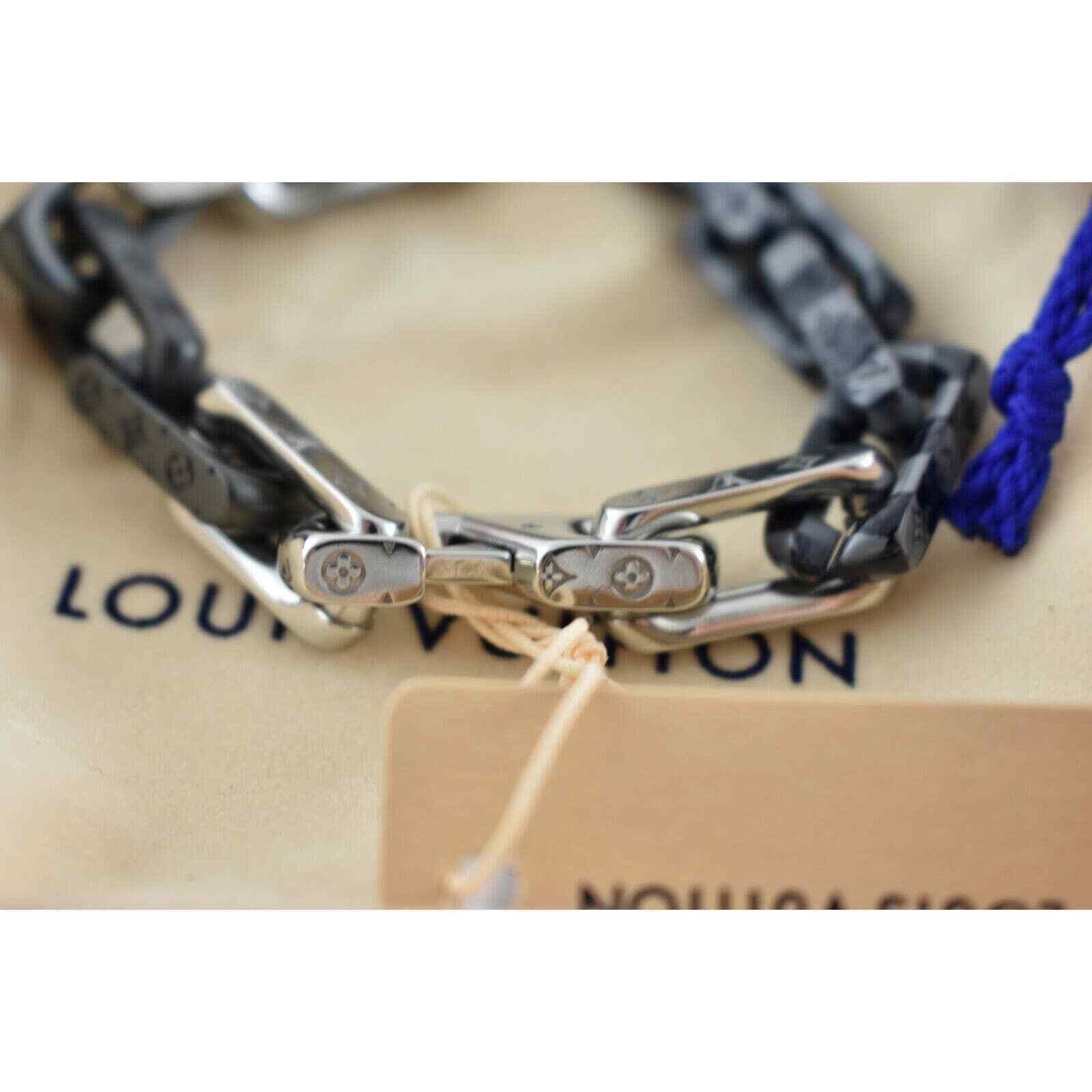 Louis Vuitton Damier Chain Bracelet Graphite Silver/Black