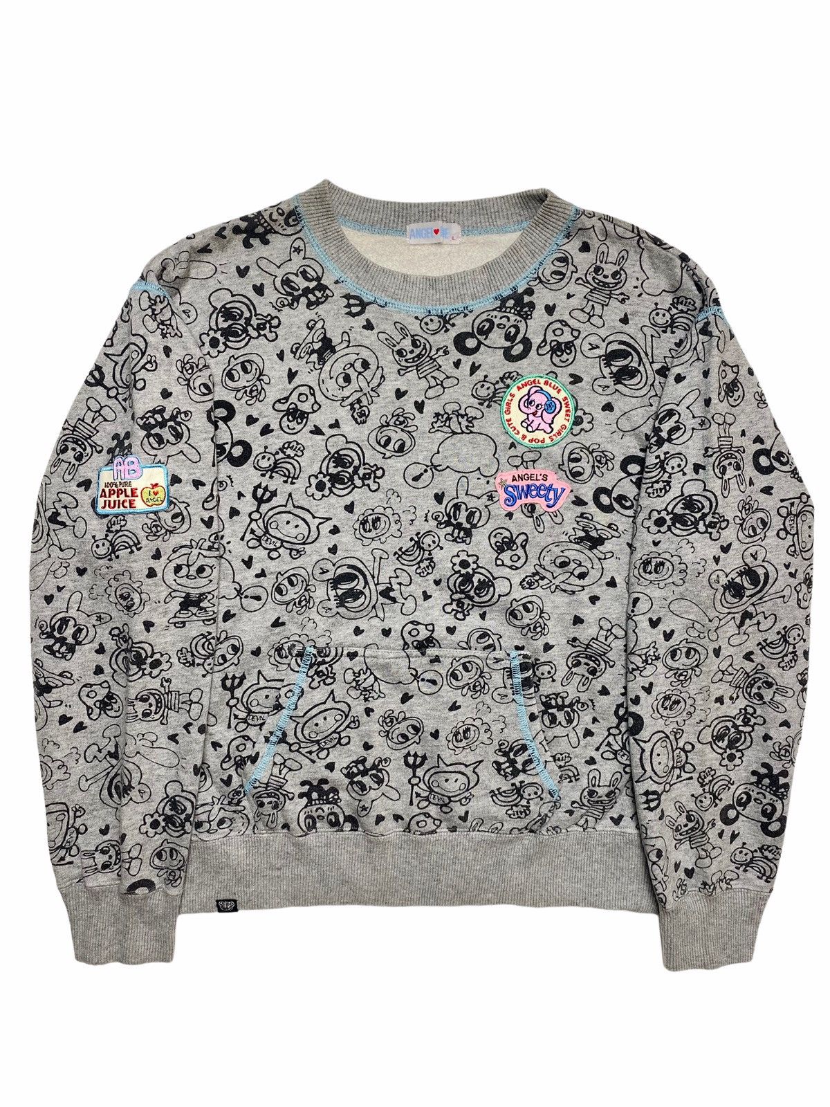 Hysteric Glamour × Japanese Brand 1990s Angel Blue - Sketch Mascot Crewneck Size US M / EU 48-50 / 2 - 3 Thumbnail