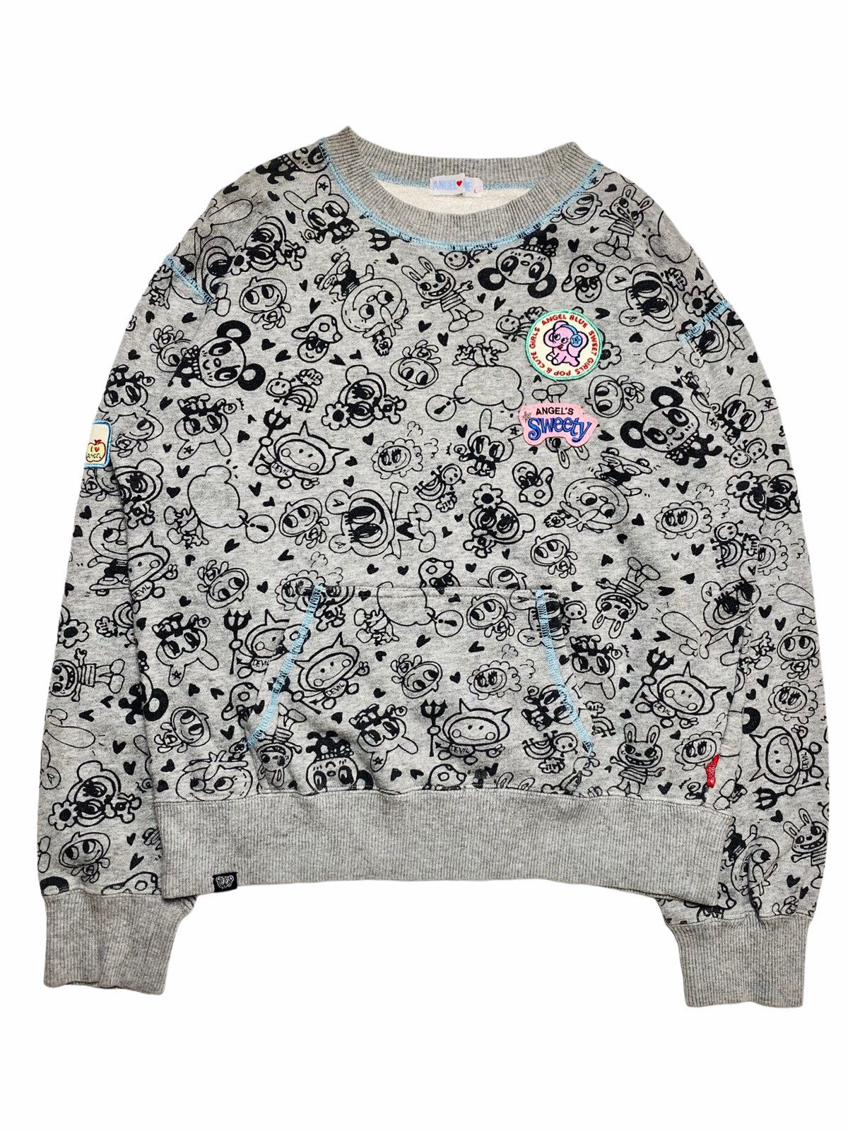 Hysteric Glamour × Japanese Brand 1990s Angel Blue - Sketch Mascot Crewneck Size US M / EU 48-50 / 2 - 1 Thumbnail