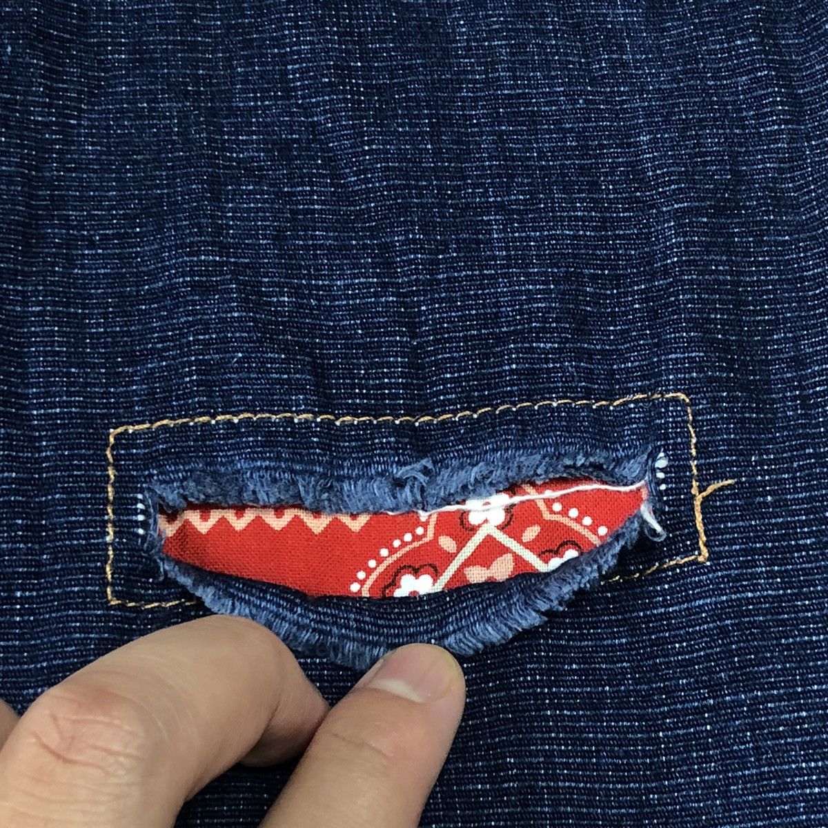 Hysteric Glamour × Japanese Brand 1990s Angel Blue - Stars Angels Distressed Paisley Denim Size US 29 - 7 Thumbnail