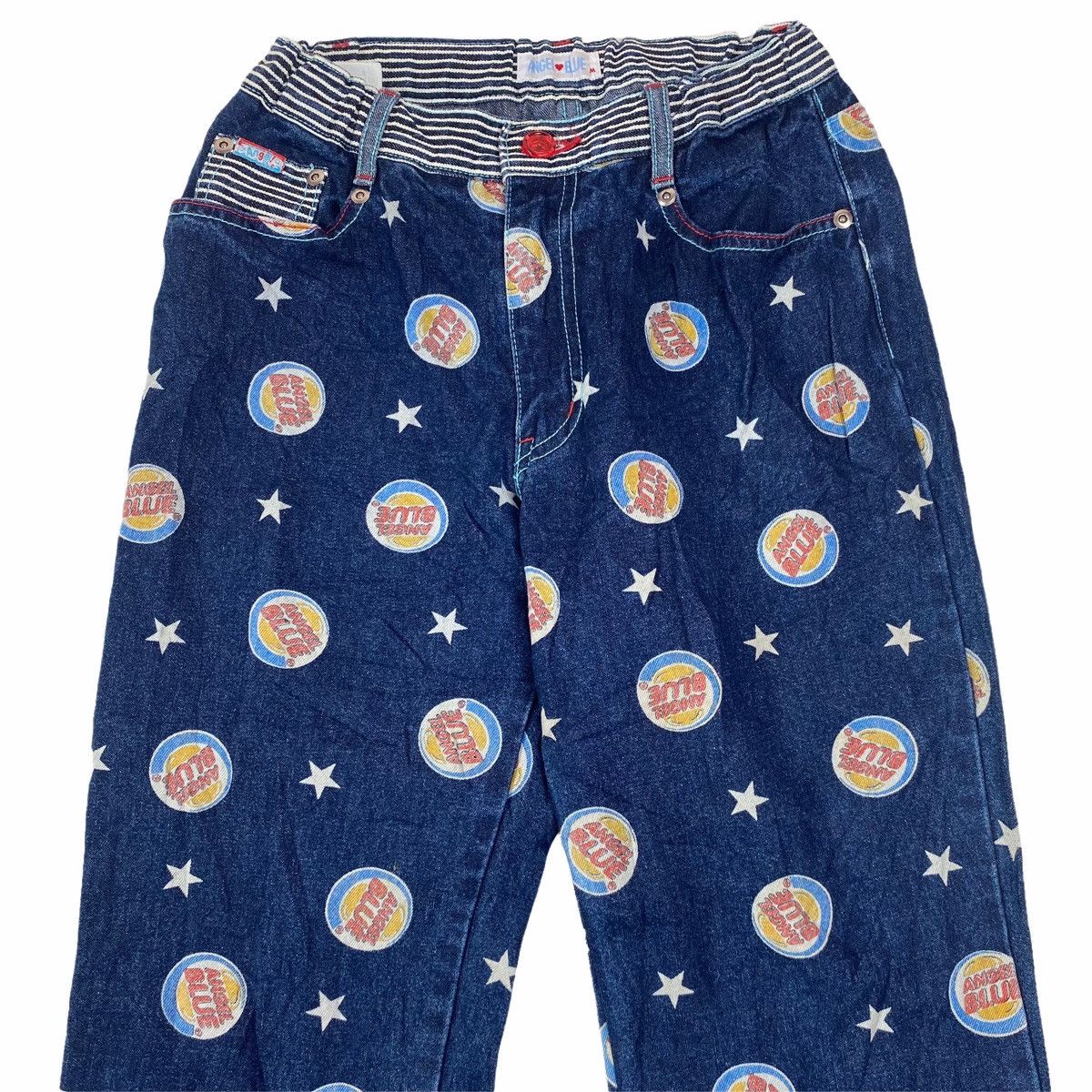 Hysteric Glamour × Japanese Brand ❤️‍🔥DELETE24H❤️‍🔥90s Angel Blue Burger King Logo Flared Denim Size US 28 / EU 44 - 3 Thumbnail