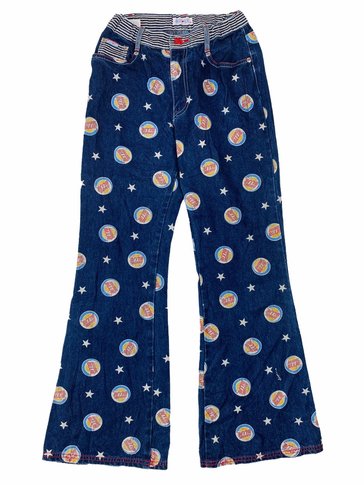 Hysteric Glamour × Japanese Brand ❤️‍🔥DELETE24H❤️‍🔥90s Angel Blue Burger King Logo Flared Denim Size US 28 / EU 44 - 1 Thumbnail