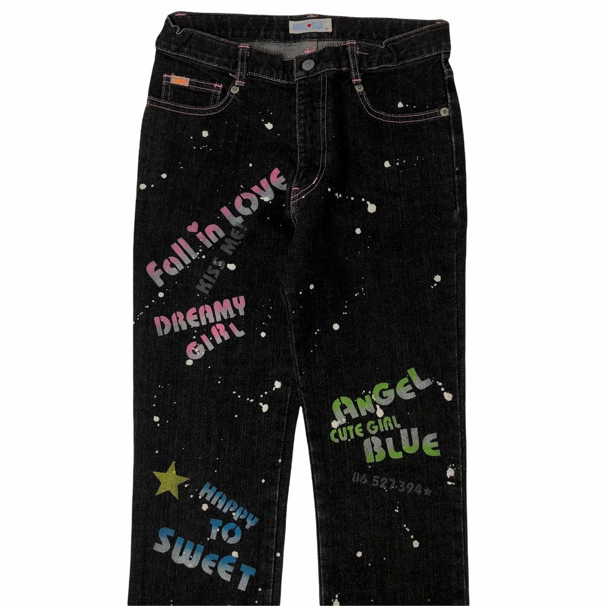 Hysteric Glamour ❤️‍🔥NEEDGONE❤️‍🔥1990s Angel Blue - Painter Denim Pants Size US 29 - 3 Thumbnail