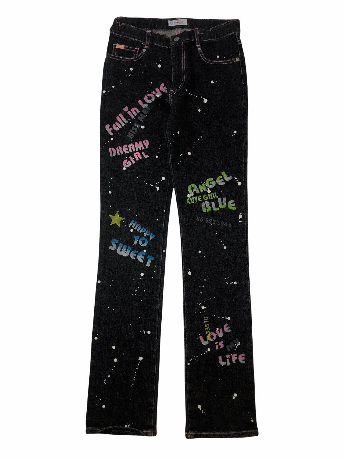 Hysteric Glamour ❤️‍🔥NEEDGONE❤️‍🔥1990s Angel Blue - Painter Denim Pants Size US 29 - 1 Thumbnail