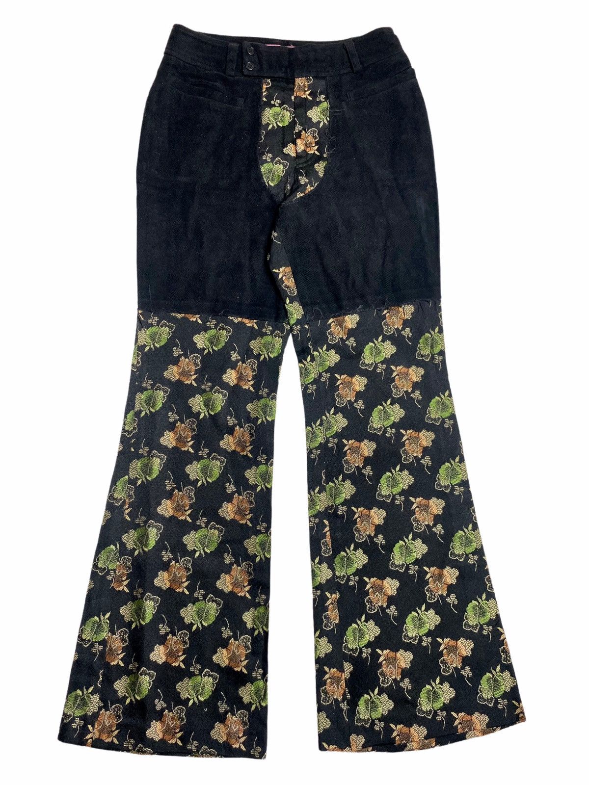 20471120 × Beauty Beast × Japanese Brand 1990s Sucer Des Bonbon - Velour Hybrid Jacquard Pants Size US 28 / EU 44 - 2 Thumbnail