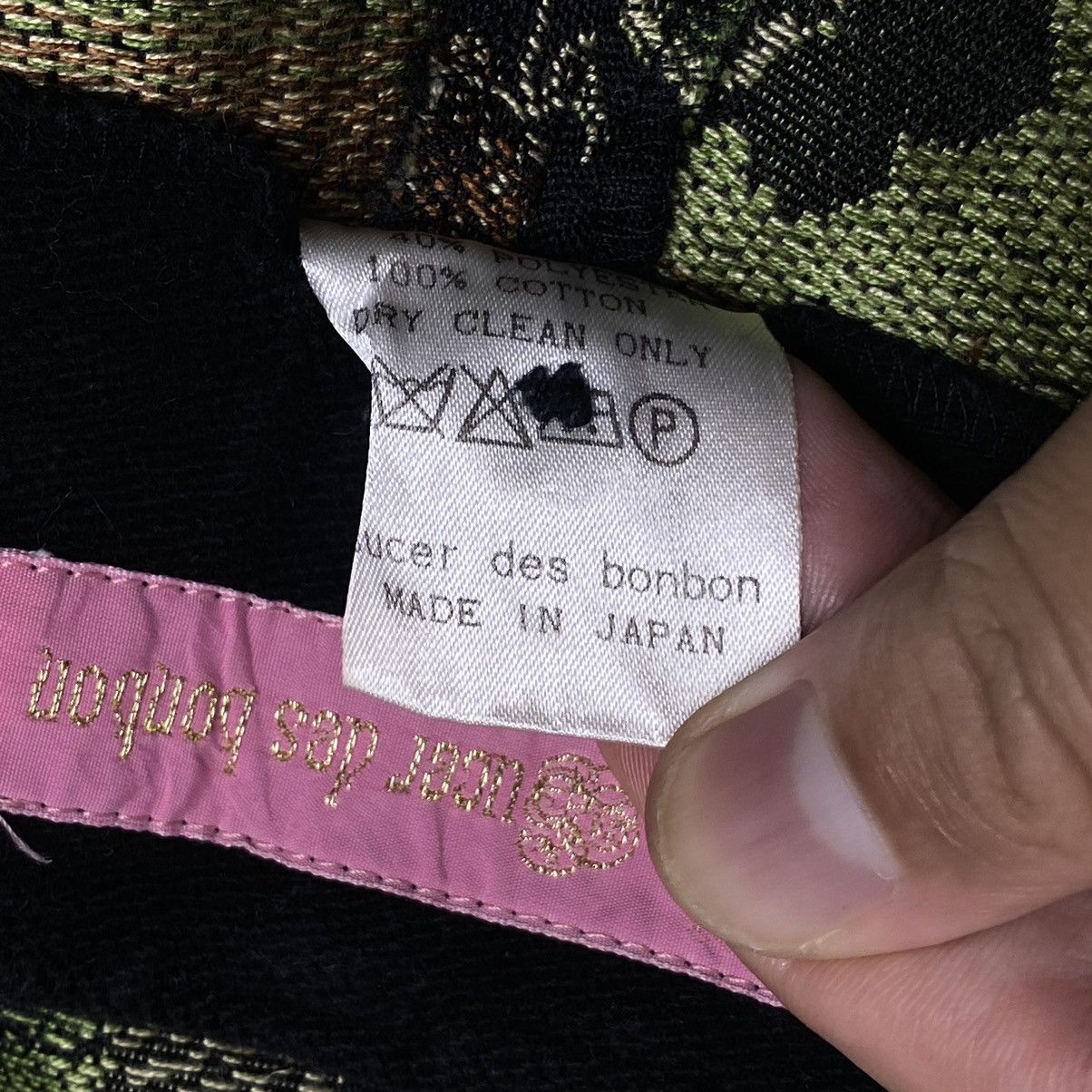 20471120 × Beauty Beast × Japanese Brand 1990s Sucer Des Bonbon - Velour Hybrid Jacquard Pants Size US 28 / EU 44 - 9 Thumbnail