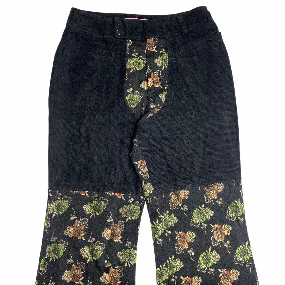 20471120 × Beauty Beast × Japanese Brand 1990s Sucer Des Bonbon - Velour Hybrid Jacquard Pants Size US 28 / EU 44 - 4 Thumbnail
