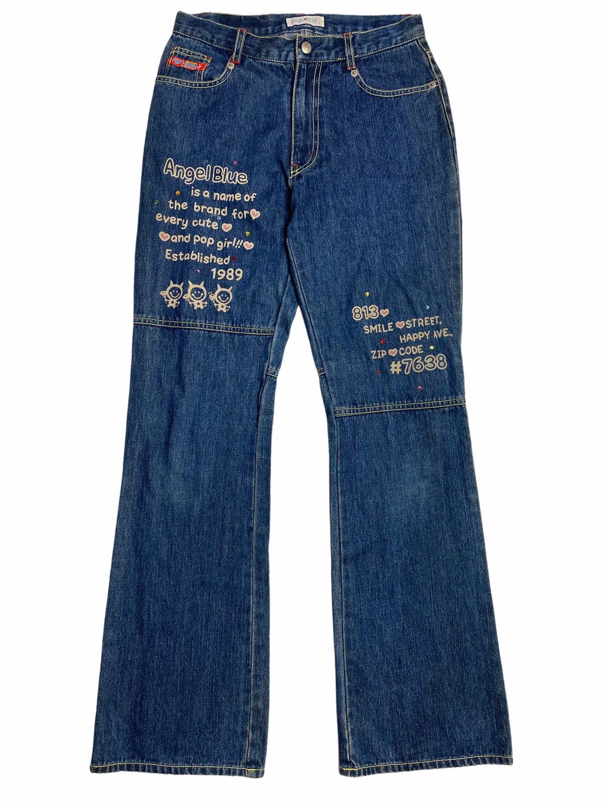 Hysteric Glamour × Japanese Brand ❤️‍🔥DELETE24H❤️‍🔥90s Angel Blue Flower Generation Poem Denim Size US 28 / EU 44 - 1 Thumbnail