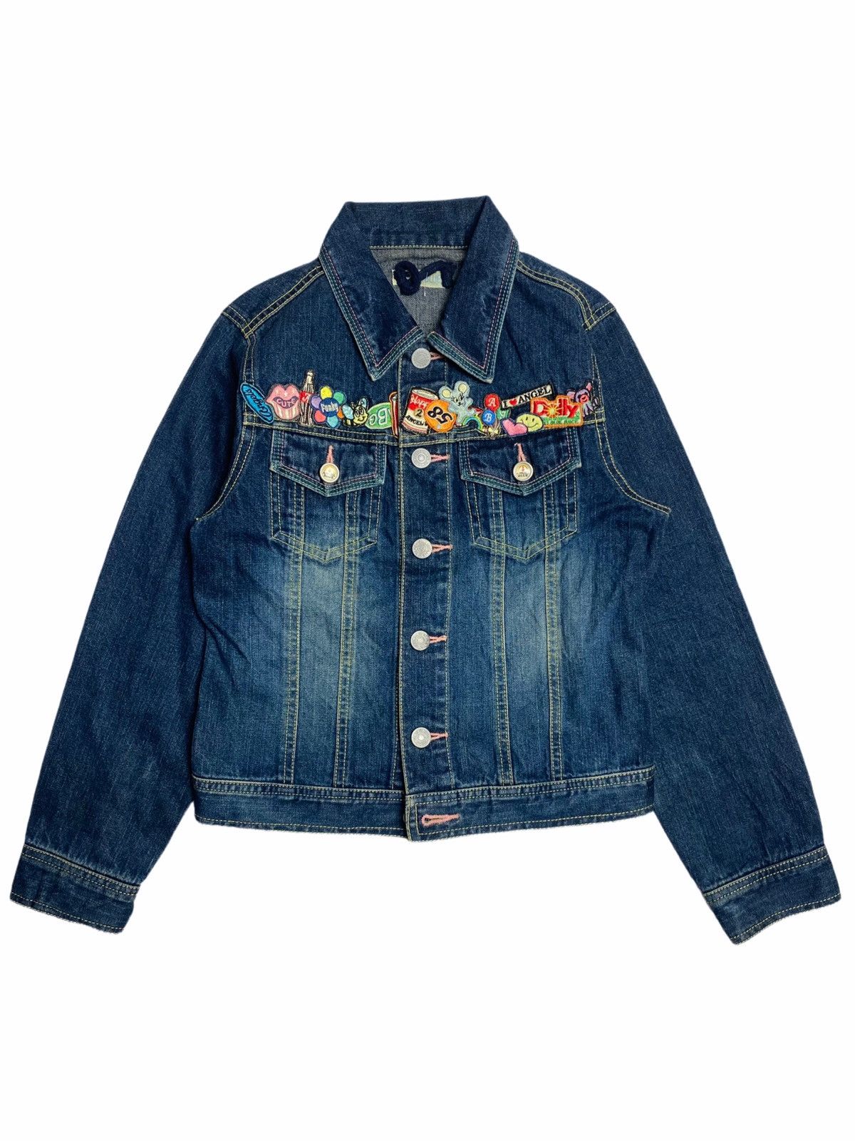 Hysteric Glamour 1990s Angel Blue - Embroidery Pop Denim Jacket Size US S / EU 44-46 / 1 - 2 Thumbnail
