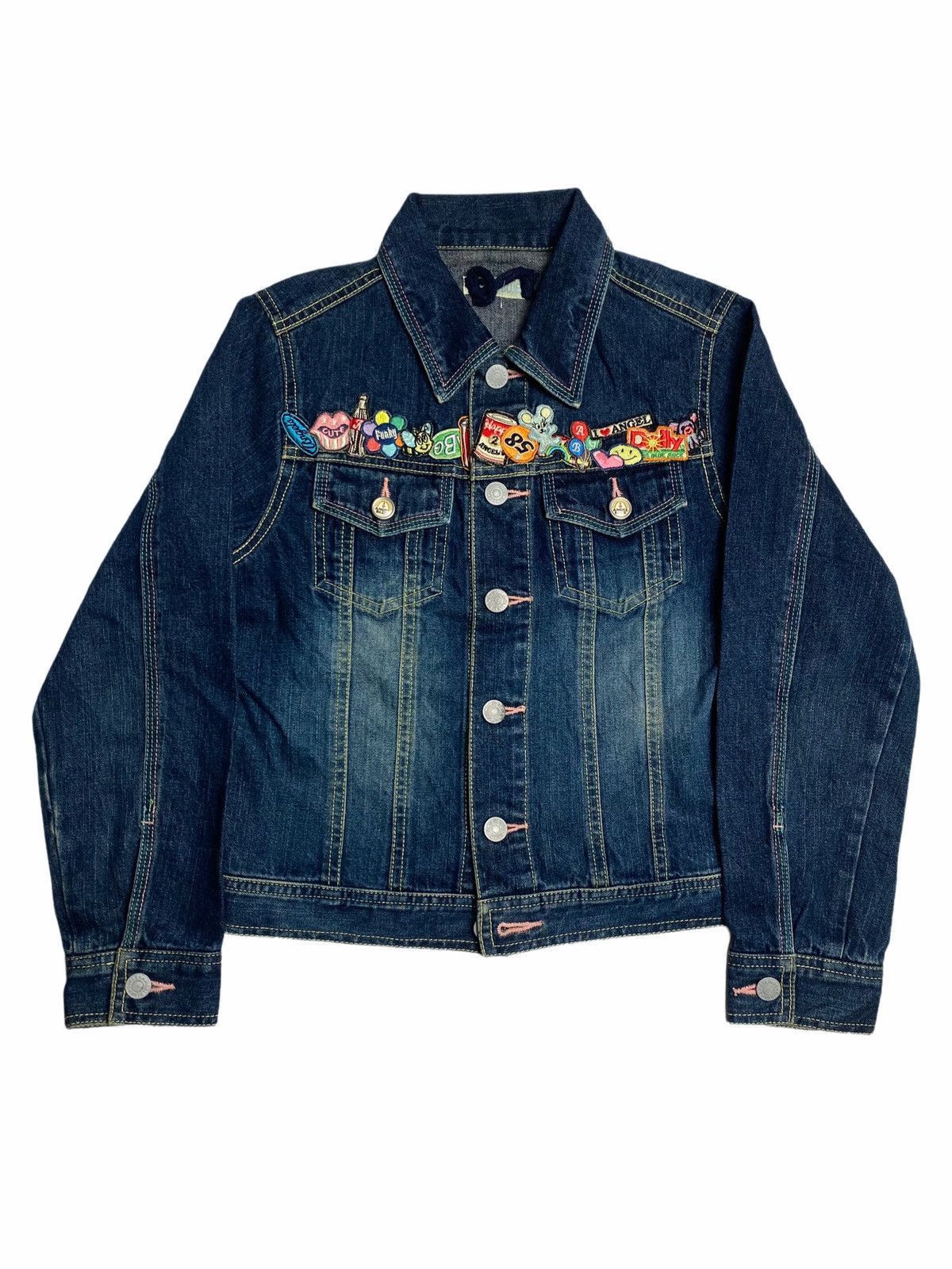 Hysteric Glamour 1990s Angel Blue - Embroidery Pop Denim Jacket Size US S / EU 44-46 / 1 - 1 Thumbnail