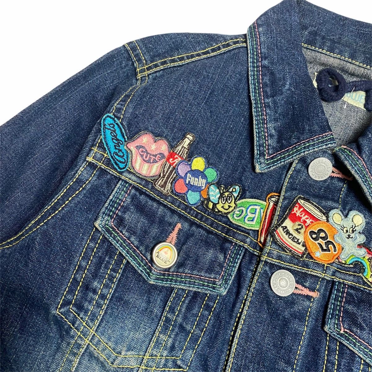 Hysteric Glamour 1990s Angel Blue - Embroidery Pop Denim Jacket Size US S / EU 44-46 / 1 - 7 Thumbnail