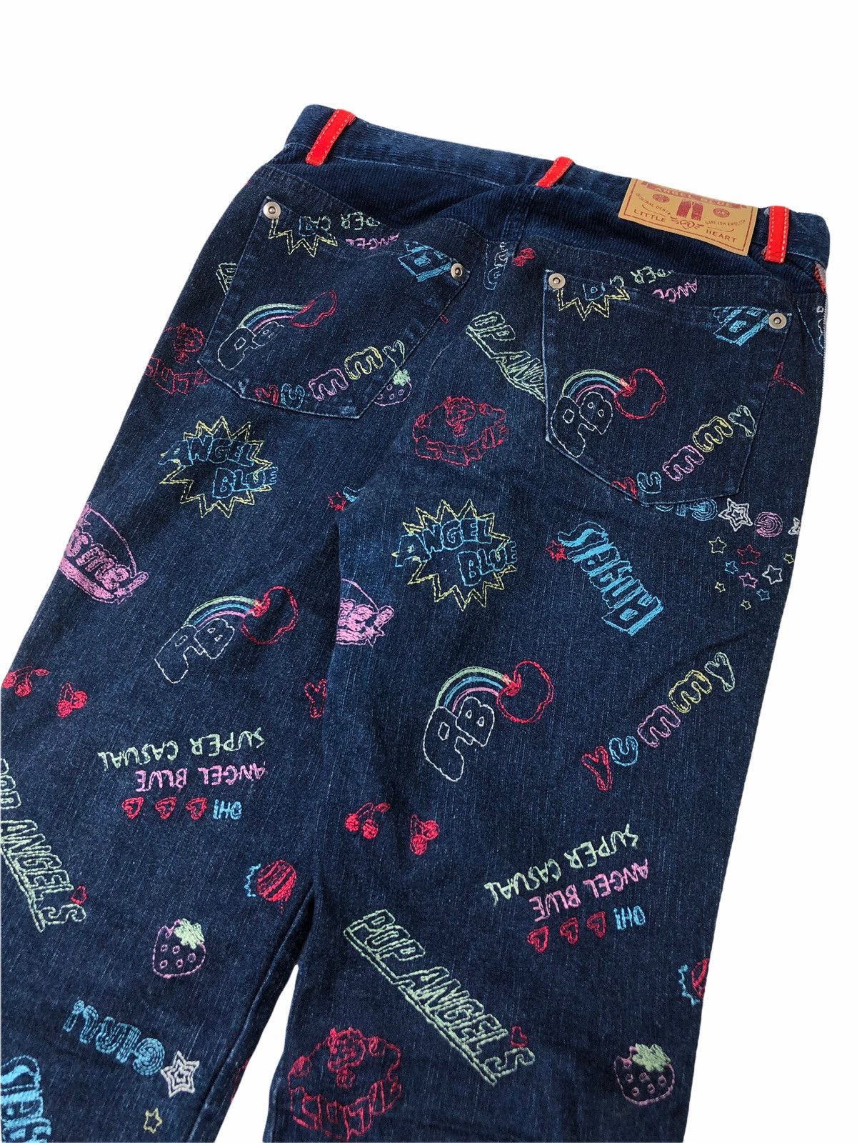 Hysteric Glamour 1990s Angel Blue - Embroidery Denim Pants Size US 29 - 6 Thumbnail