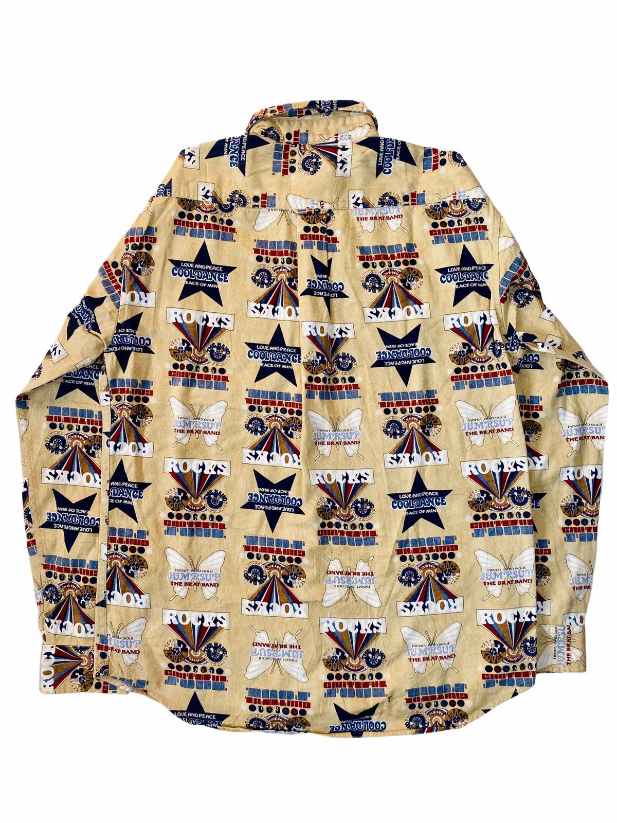 Hysteric Glamour 1990s Clinch - Jumpsup Printed Butterfly Rocks Button Shirt Size US M / EU 48-50 / 2 - 1 Thumbnail