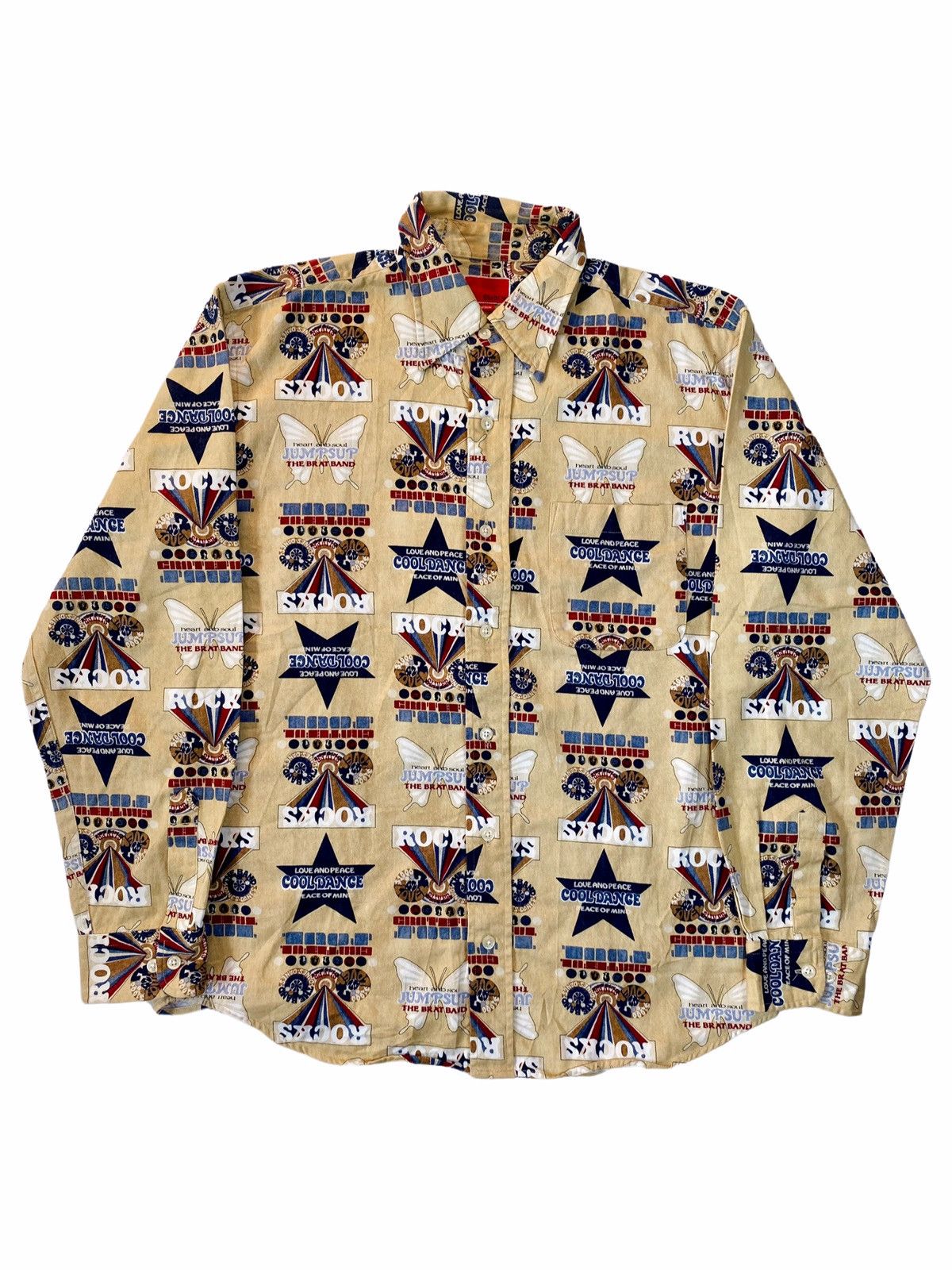 Hysteric Glamour 1990s Clinch - Jumpsup Printed Butterfly Rocks Button Shirt Size US M / EU 48-50 / 2 - 2 Thumbnail