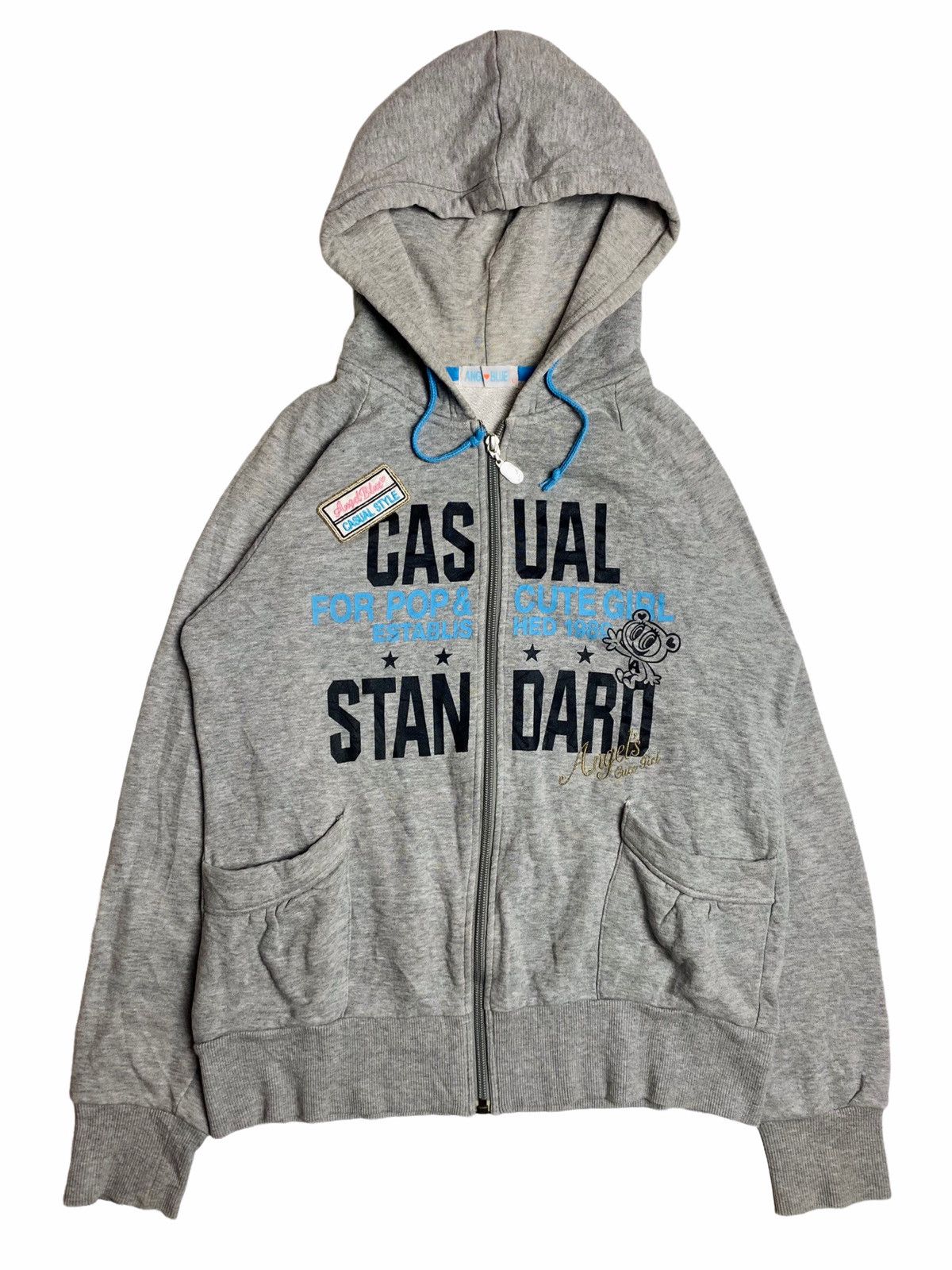 Hysteric Glamour 🖤BLACKFRIDAY🖤1990s Angel Blue - Casual Standard Zip Hoodie Size US M / EU 48-50 / 2 - 3 Thumbnail