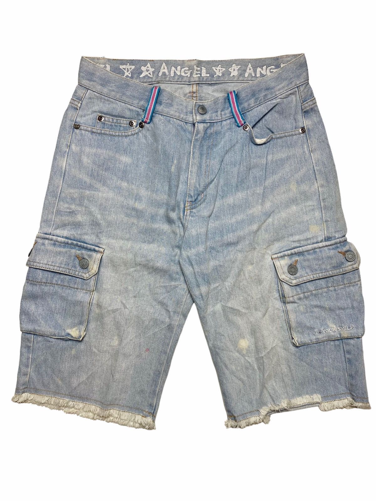 Hysteric Glamour × Japanese Brand 1990s Angel Blue - Short Cargo Denim Pants Size US 29 - 1 Thumbnail