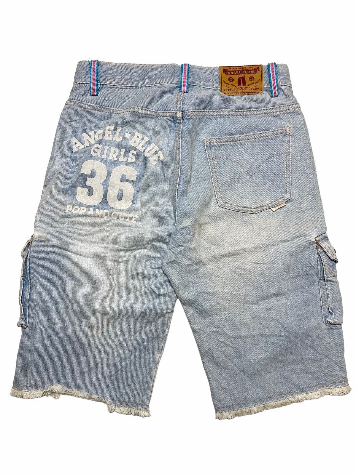 Hysteric Glamour × Japanese Brand 1990s Angel Blue - Short Cargo Denim Pants Size US 29 - 2 Thumbnail