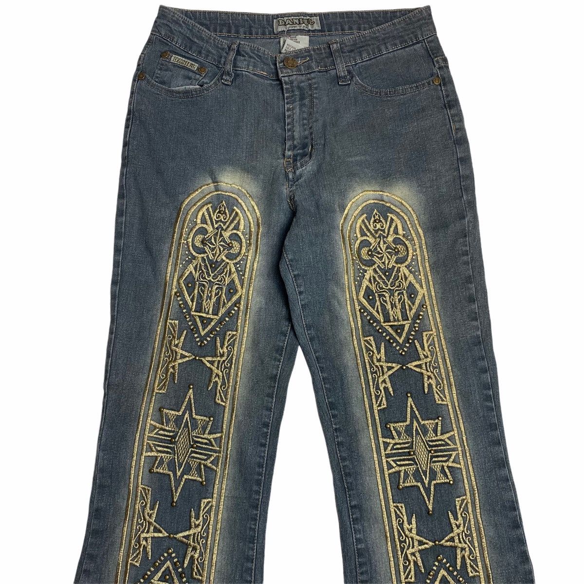 Designer 1990s Daniel Jeans - Embroidery Ancient Denim Pants Size US 29 - 4 Thumbnail