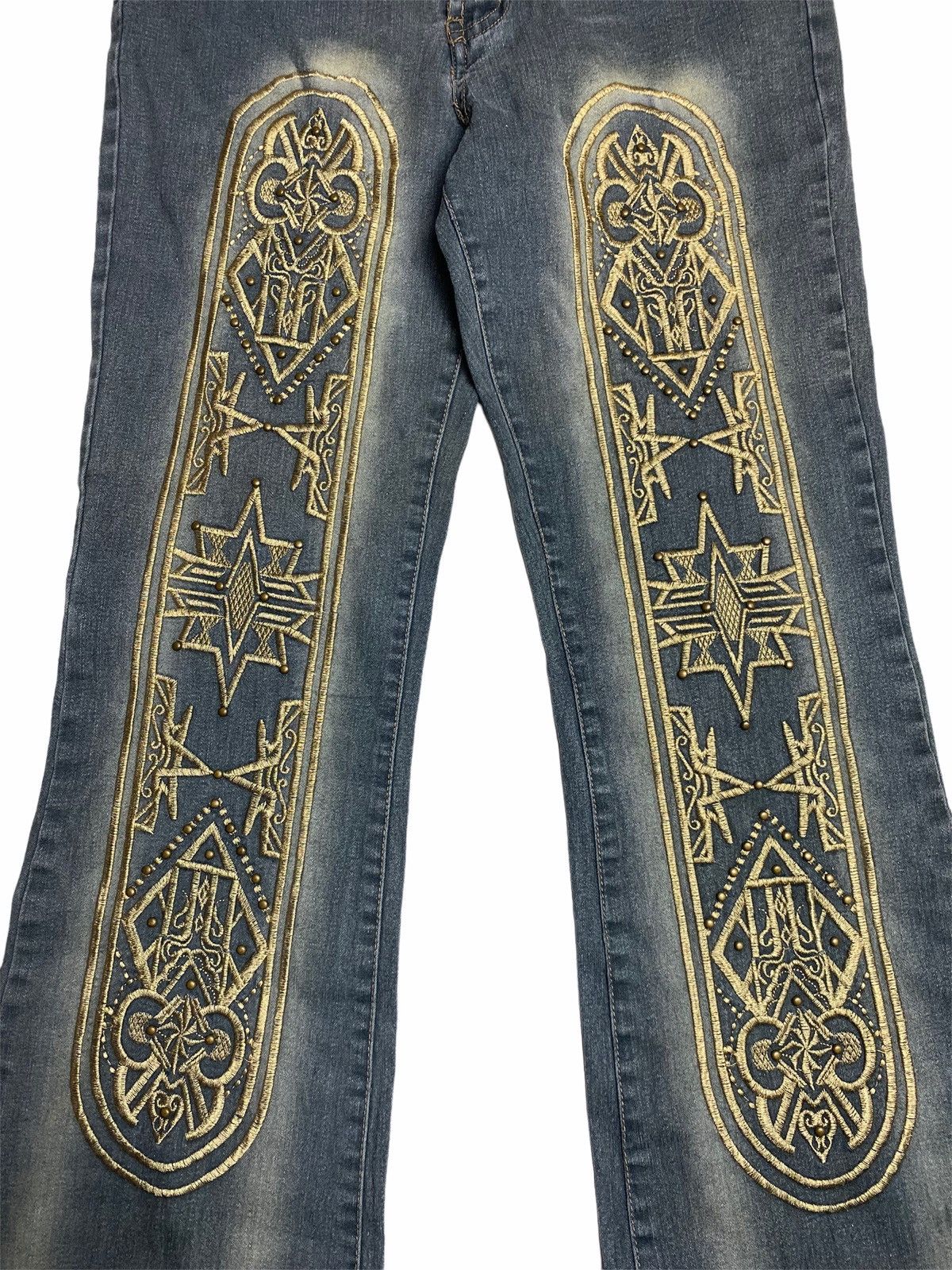Designer 1990s Daniel Jeans - Embroidery Ancient Denim Pants Size US 29 - 5 Thumbnail