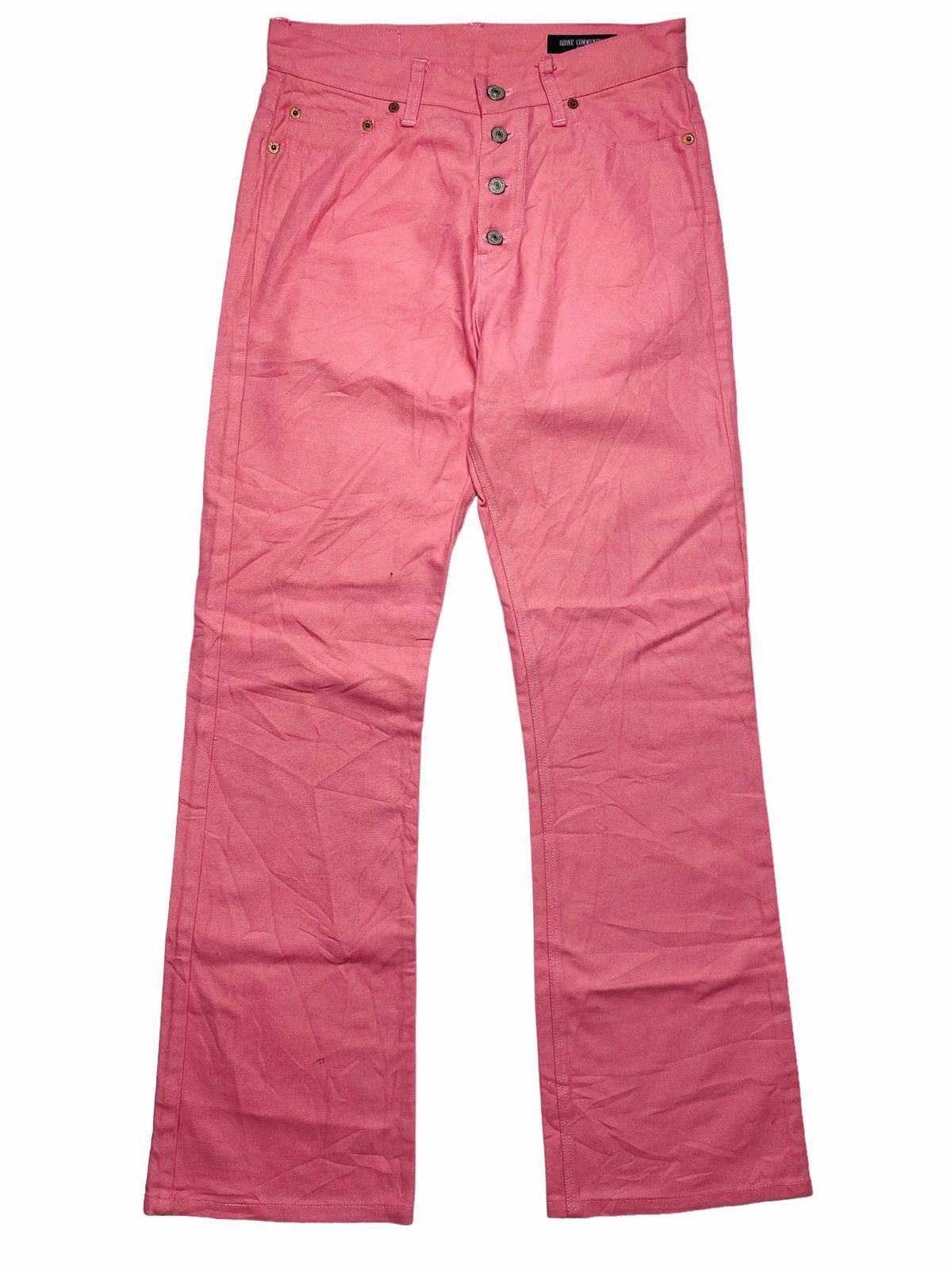 Hysteric Glamour 1990s Ozone Community - Flared Pink Denim Pants Size US 29 - 2 Thumbnail