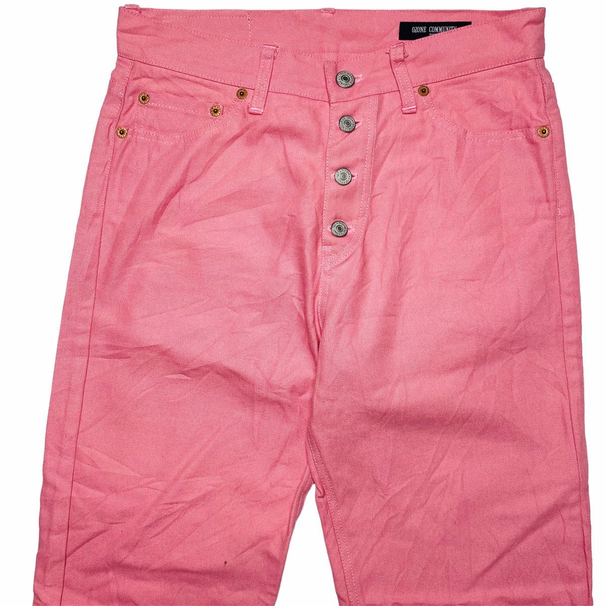 Hysteric Glamour 1990s Ozone Community - Flared Pink Denim Pants Size US 29 - 3 Thumbnail