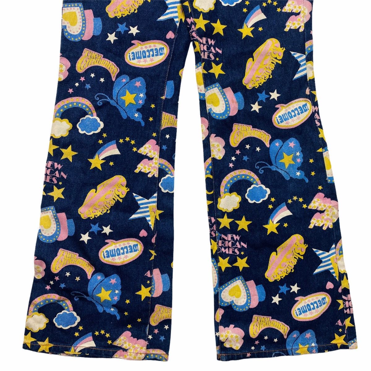 Hysteric Glamour × Japanese Brand 2000s Japanese Brand - Printed Pop Flared Denim Size US 27 - 3 Thumbnail