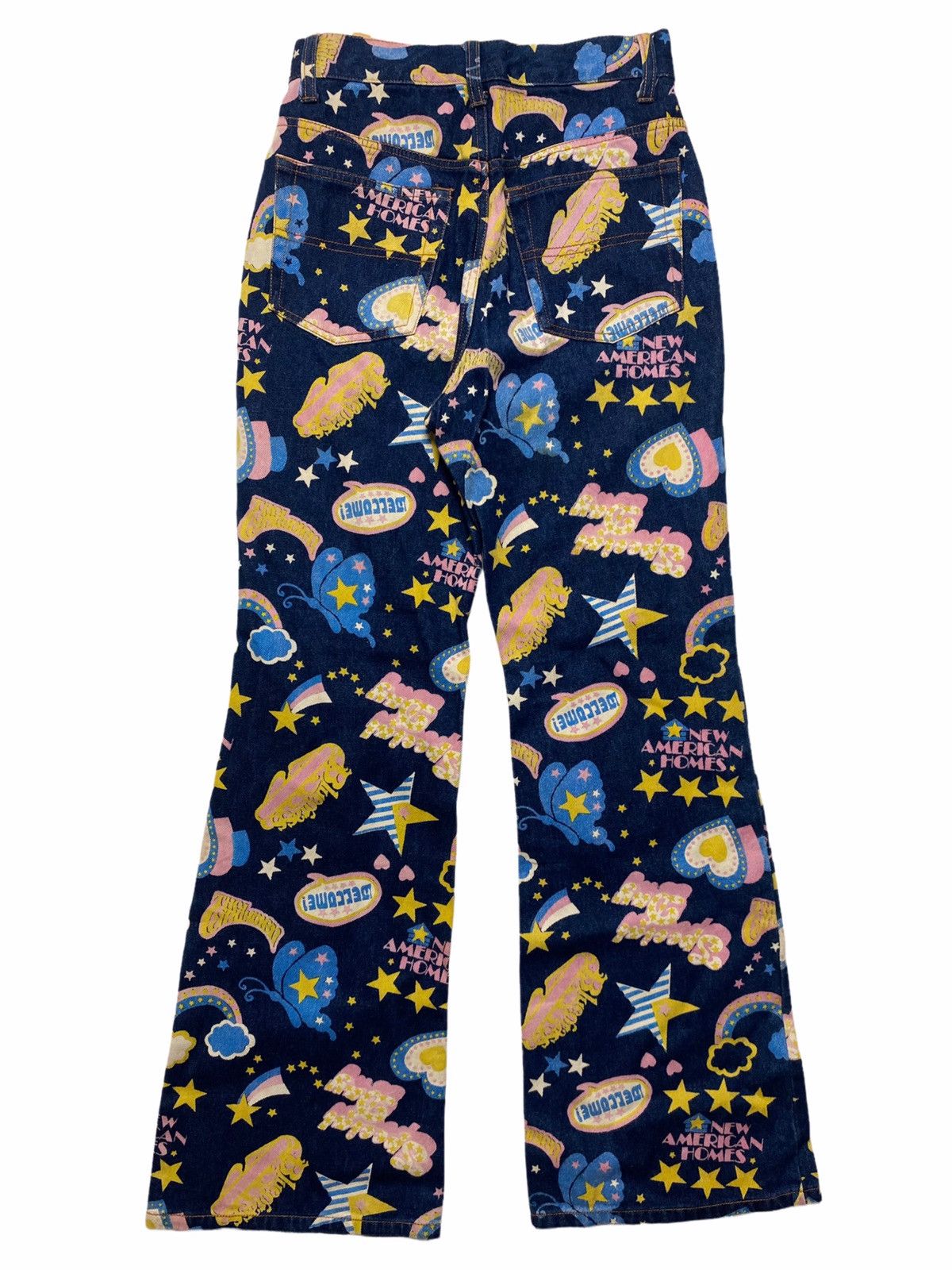 Hysteric Glamour × Japanese Brand 2000s Japanese Brand - Printed Pop Flared Denim Size US 27 - 2 Thumbnail