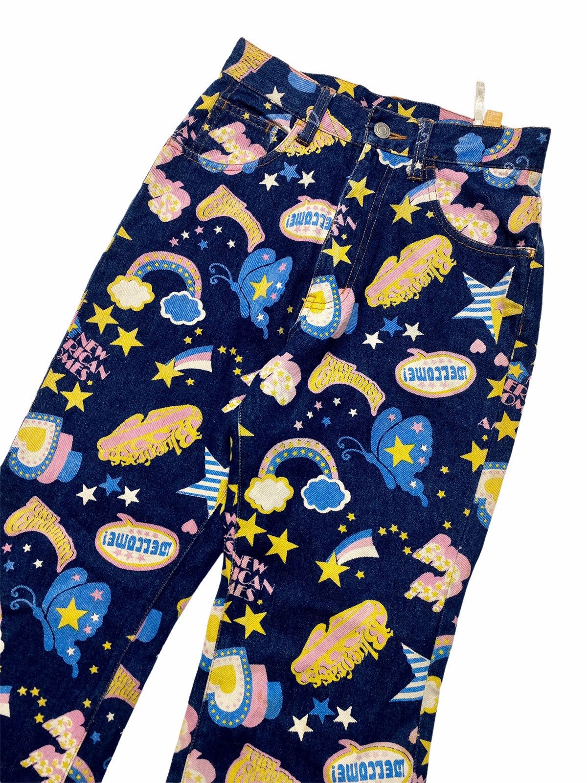 Hysteric Glamour × Japanese Brand 2000s Japanese Brand - Printed Pop Flared Denim Size US 27 - 5 Thumbnail