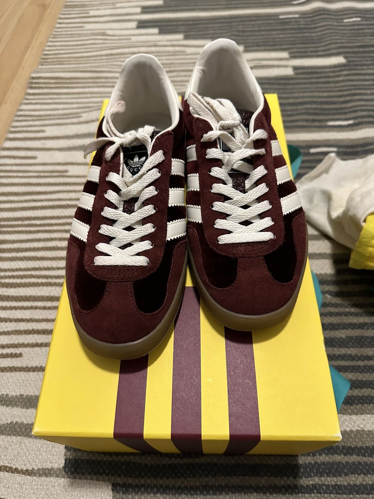 adidas gazelle silver green womens Adidas Gucci Gazelle Indoor Burgundy Red Exclusive 707864 9STU0 – BM STORE  ORIGINAL FOOTWEAR main image 0